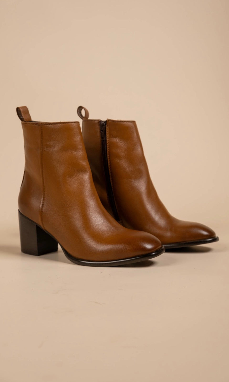 BLAZE Luxury Leather Winter Ankle Block Heel Boots