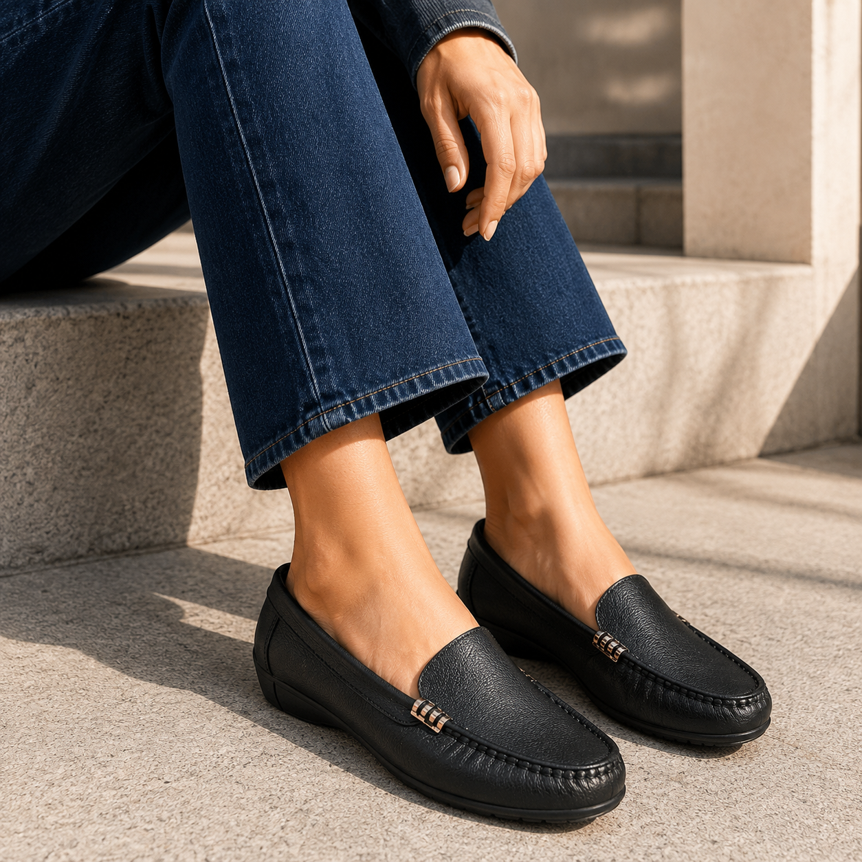 Mikela Classic Leather Loafers - The Heels India