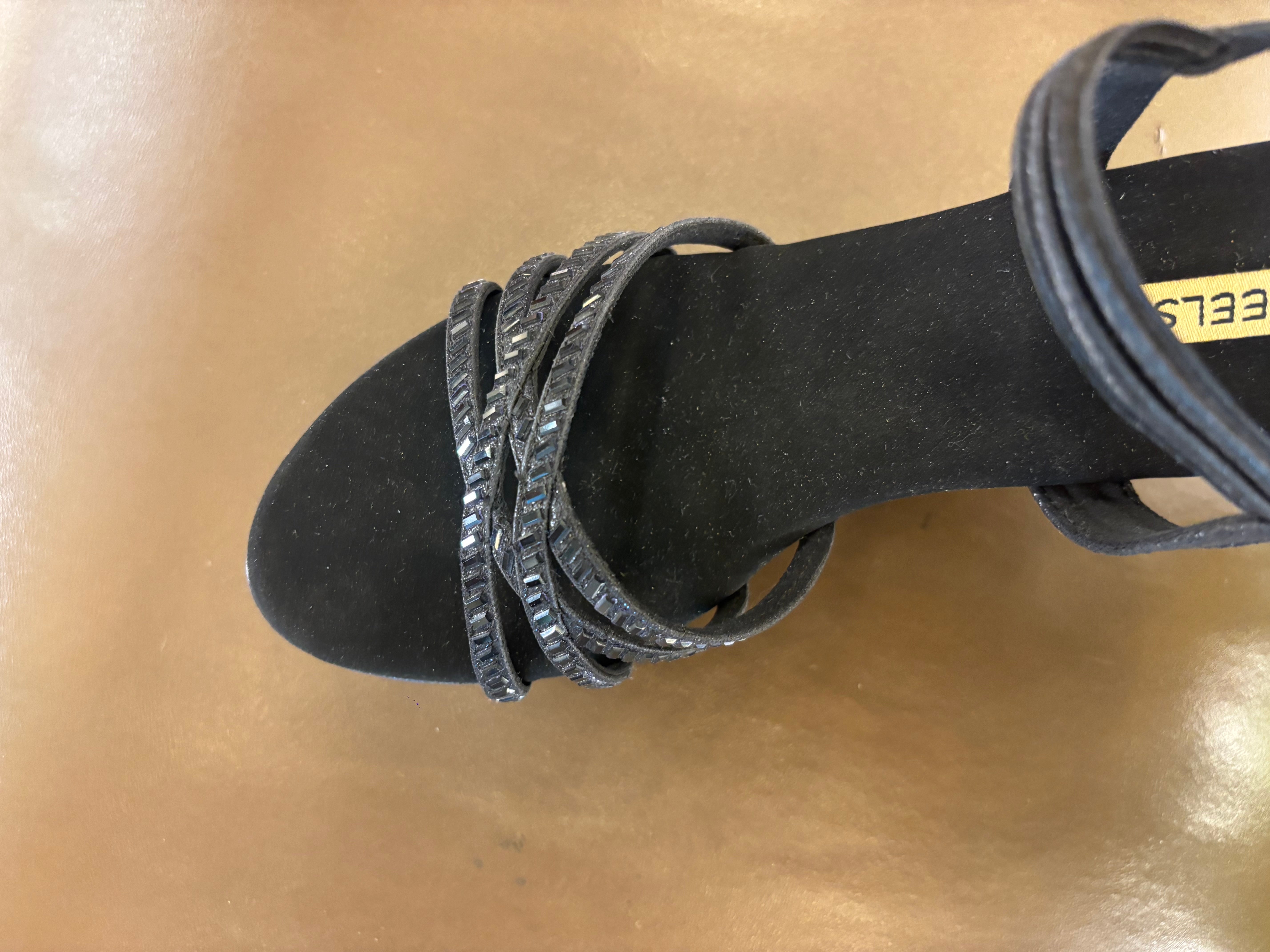 Zara Bling Back Elastic Wedge Platform Heels