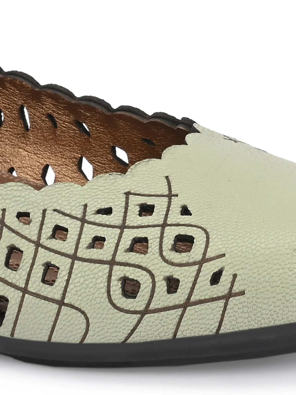 Keisha Perforated Cushioned Leather Ballerinas