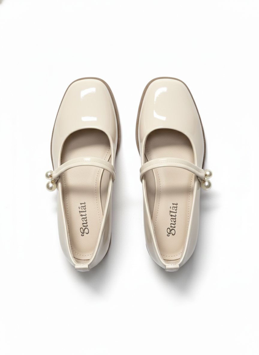 Pearl Premium Patent Mary Jane Block Heels - The Heels India