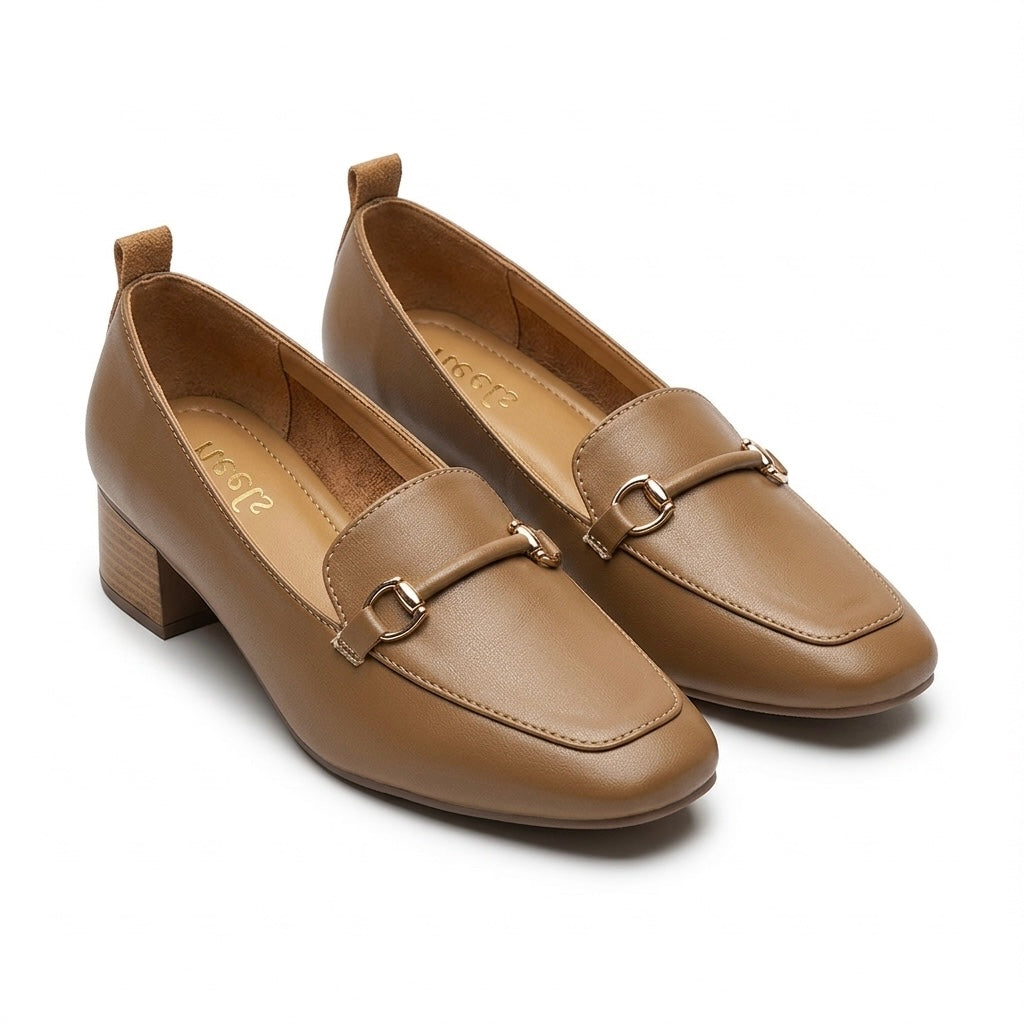 Paris Buckled Mid Heel Formal Loafers