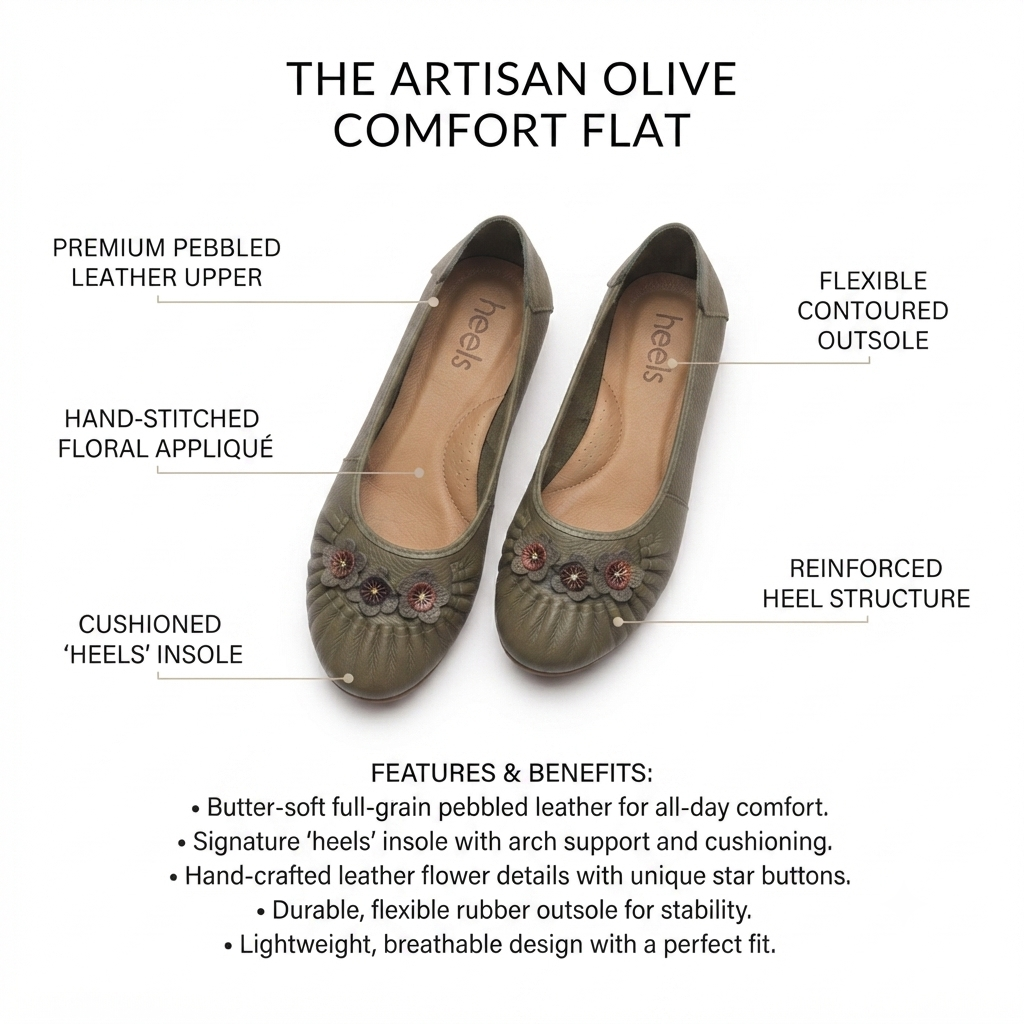Flora 4.0 Premium Leather Cushioned Ballerinas