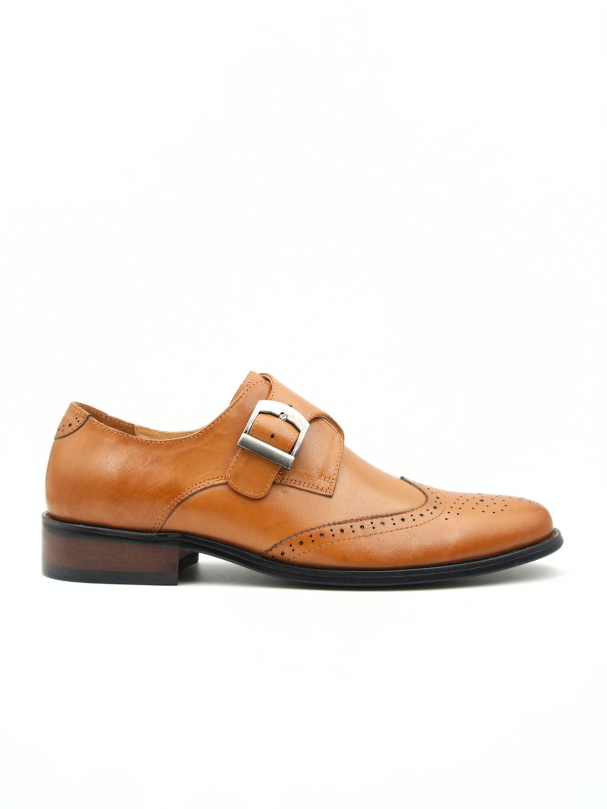 Salamanca Leather Semi Brogue Monk Shoes - The Heels India