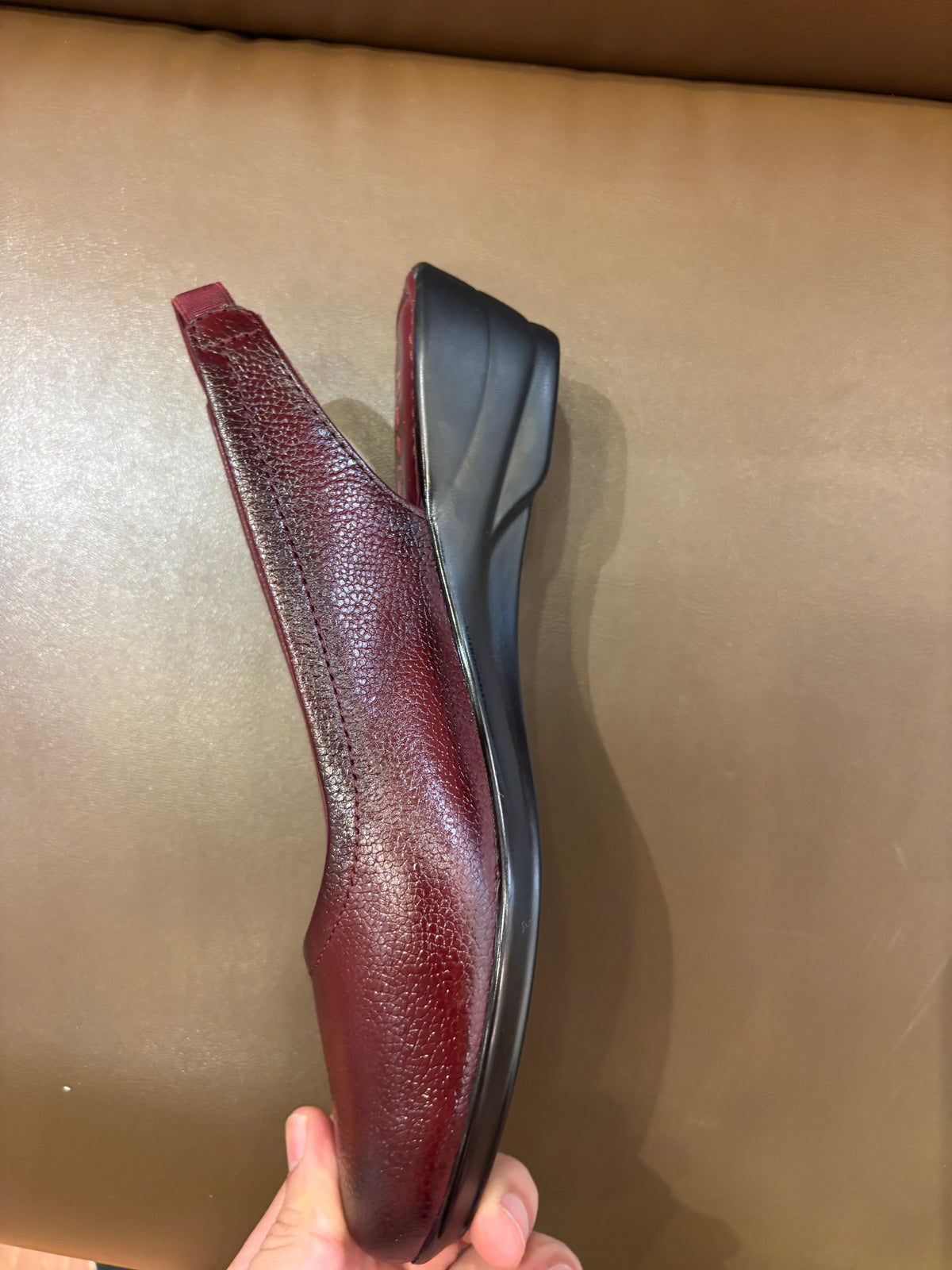 Marcia Leather Slingback Wedge Ballerinas