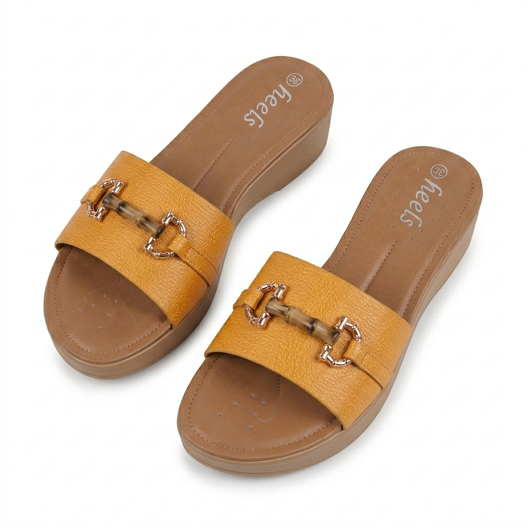 Bondi Comfort Peep Toe Summer Wedge Sliders