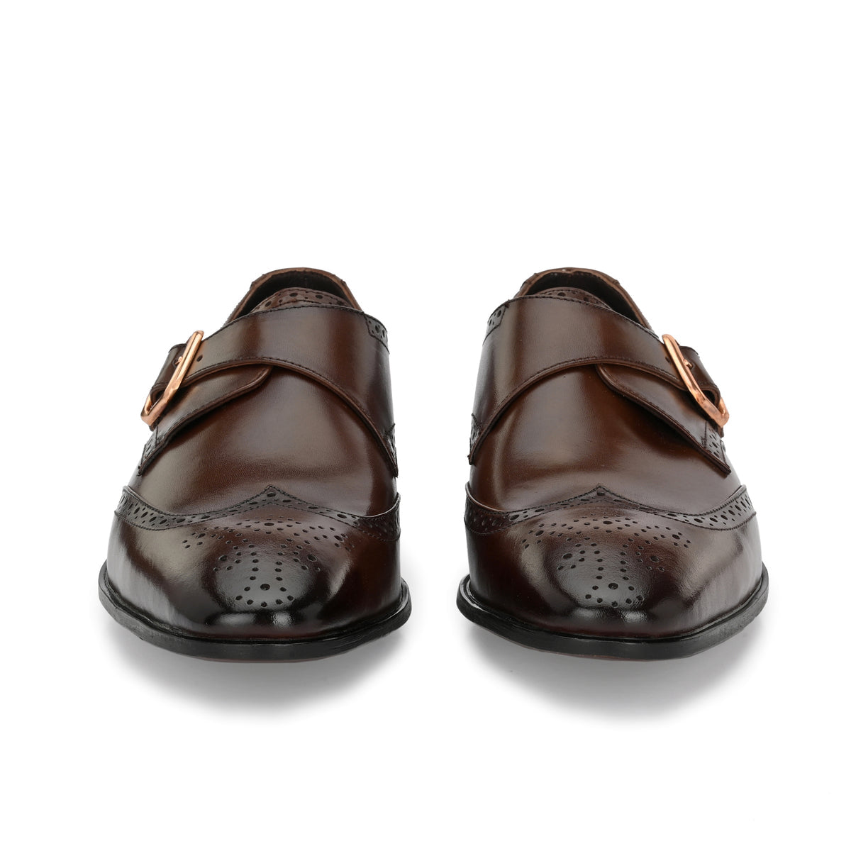 Franko Leather Semi Brogue Monks