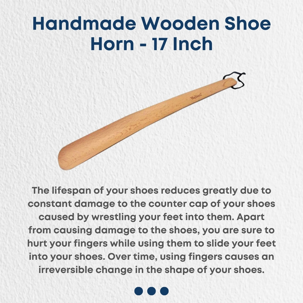 Helios Handmade Wooden Shoe Horn 17 inches - The Heels India