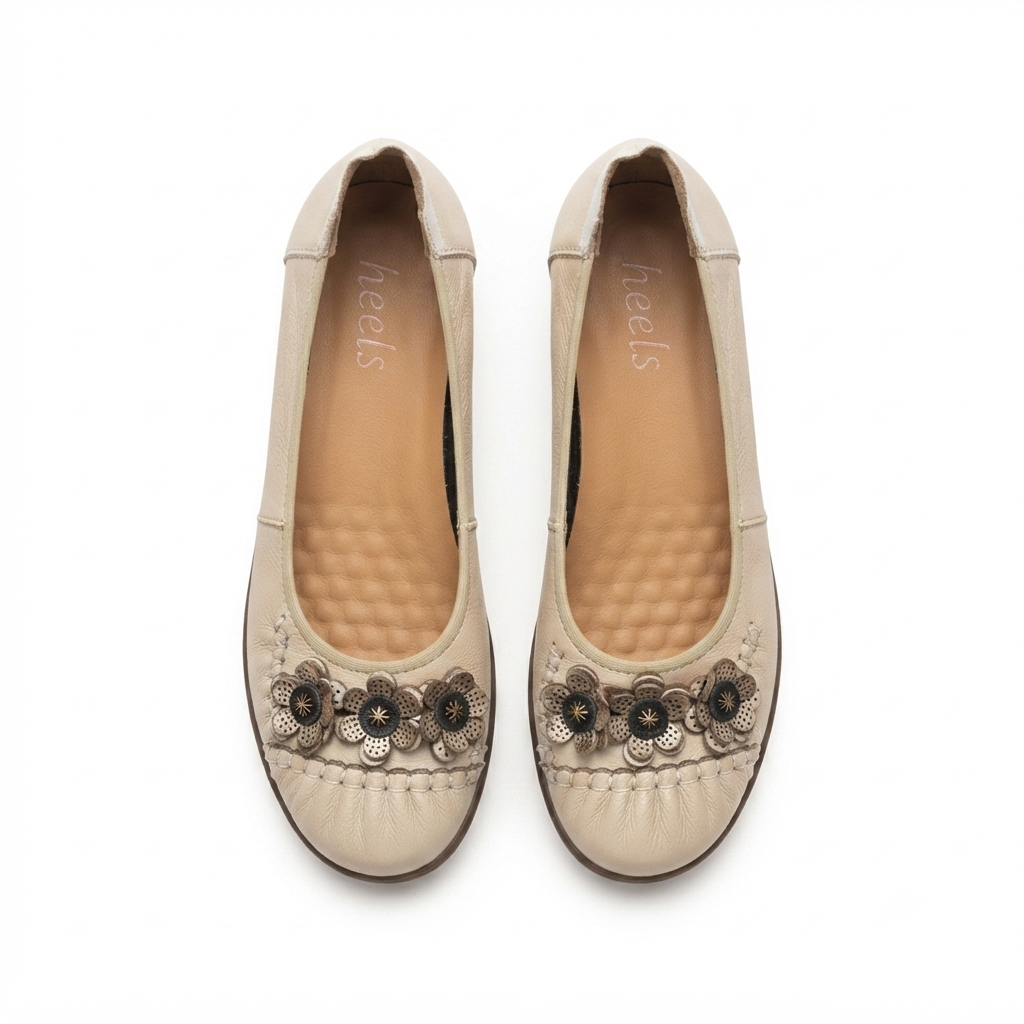 Flora 4.0 Premium Leather Cushioned Ballerinas