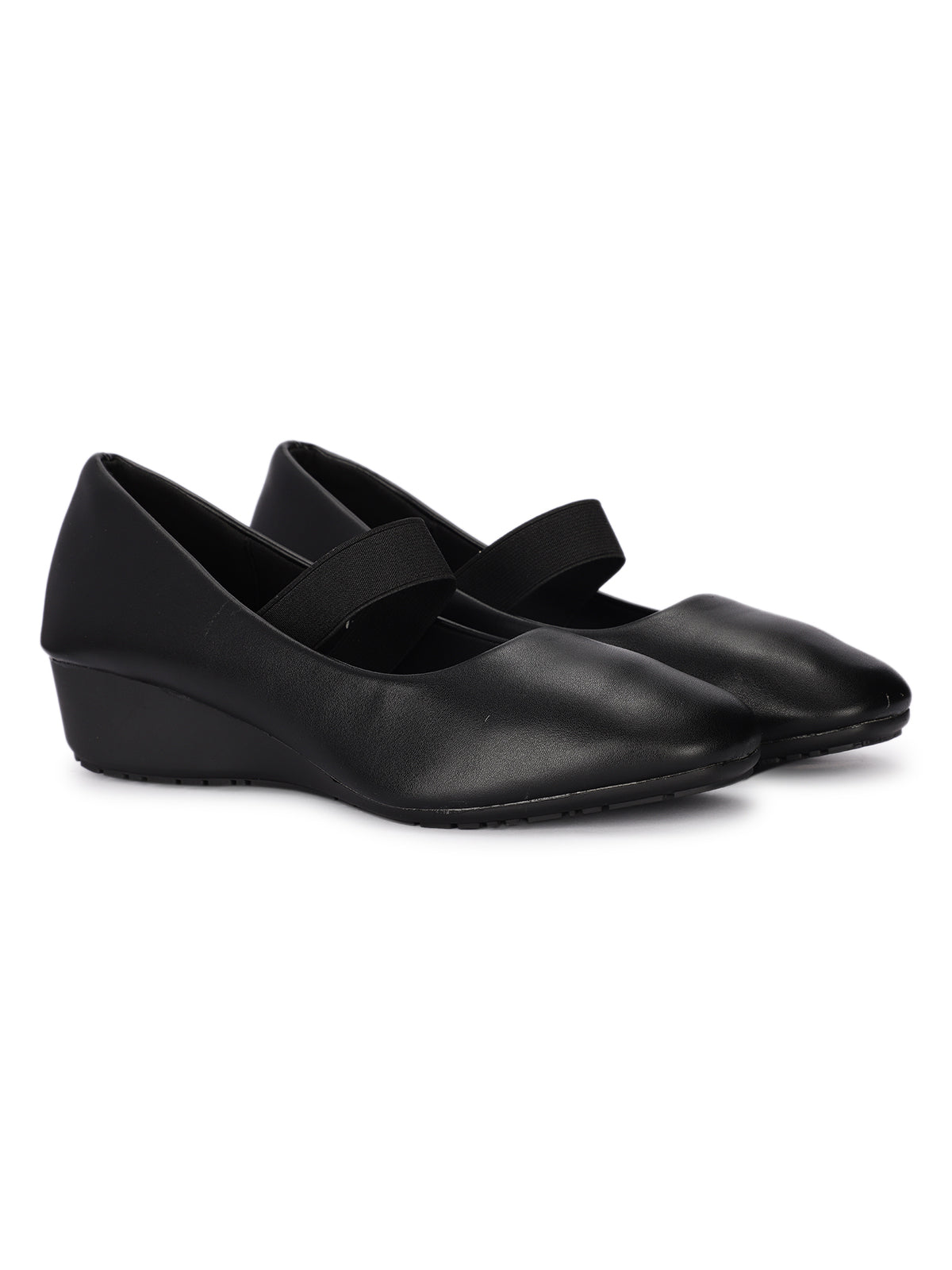 Kyra Elastic Strap Wedge Ballerinas