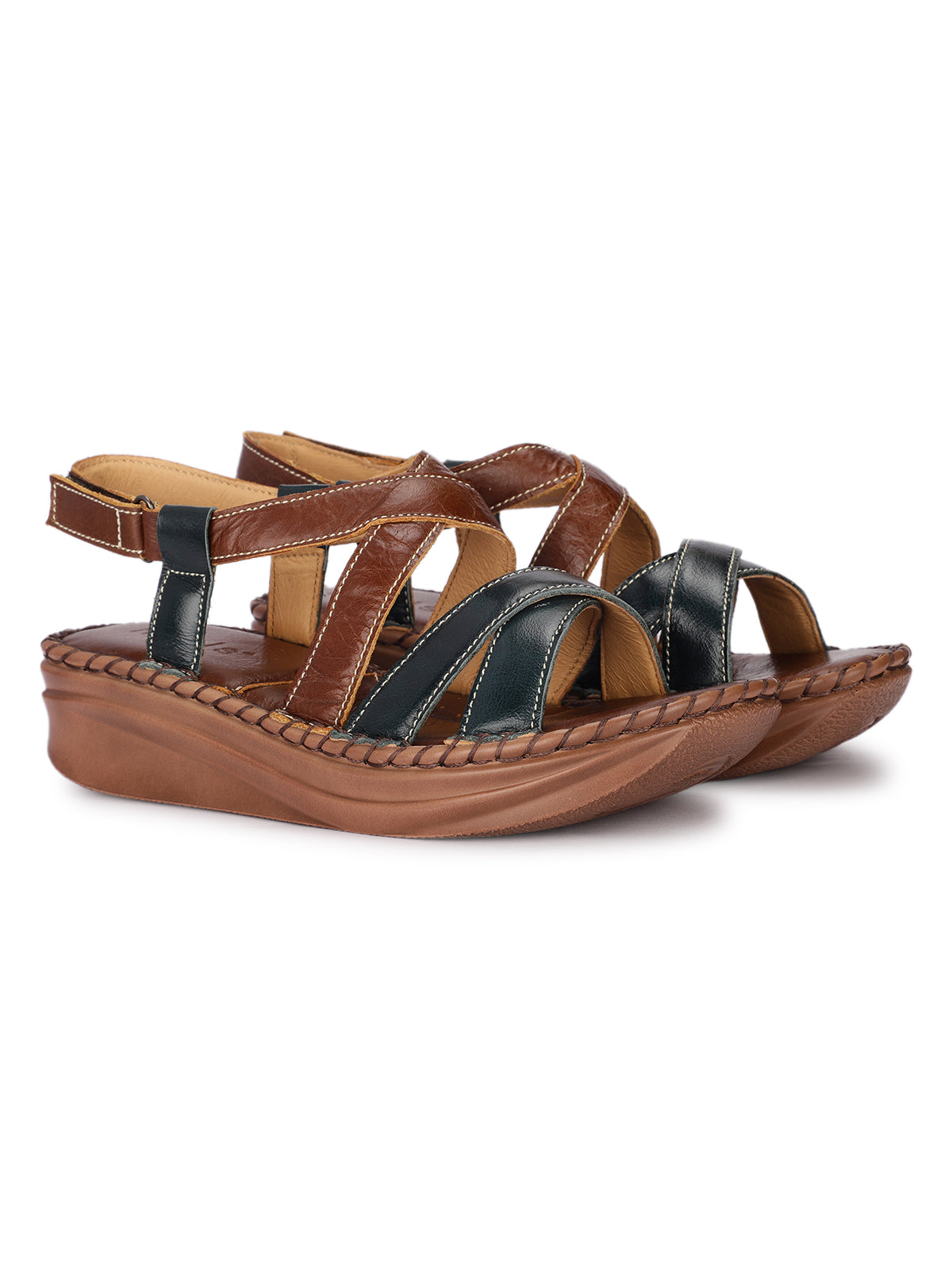 Aureva Premium Leather Strap Sandals - The Heels India