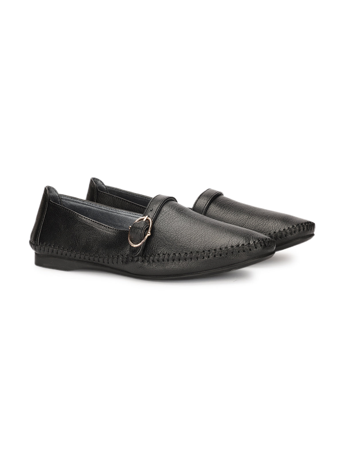 Tissier Leather Cushioned Flat Ballerinas