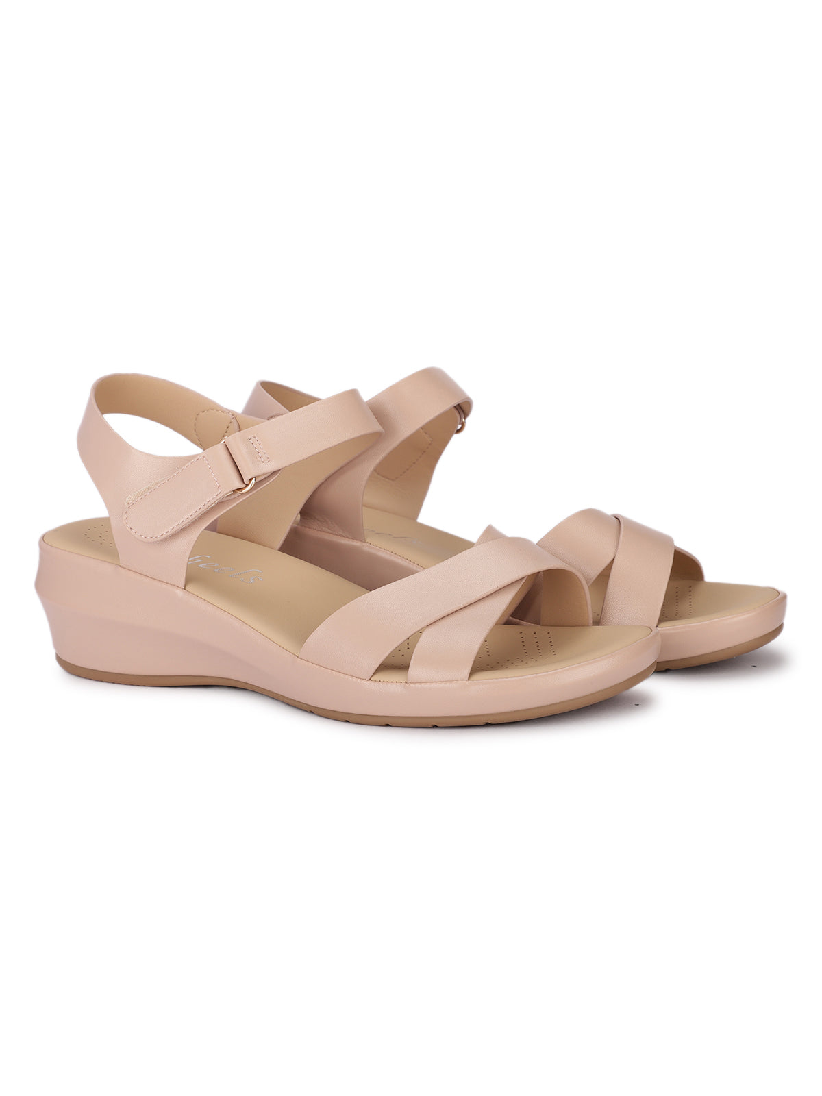 Ferina Cushioned Wedge Cross Sandals - The Heels India