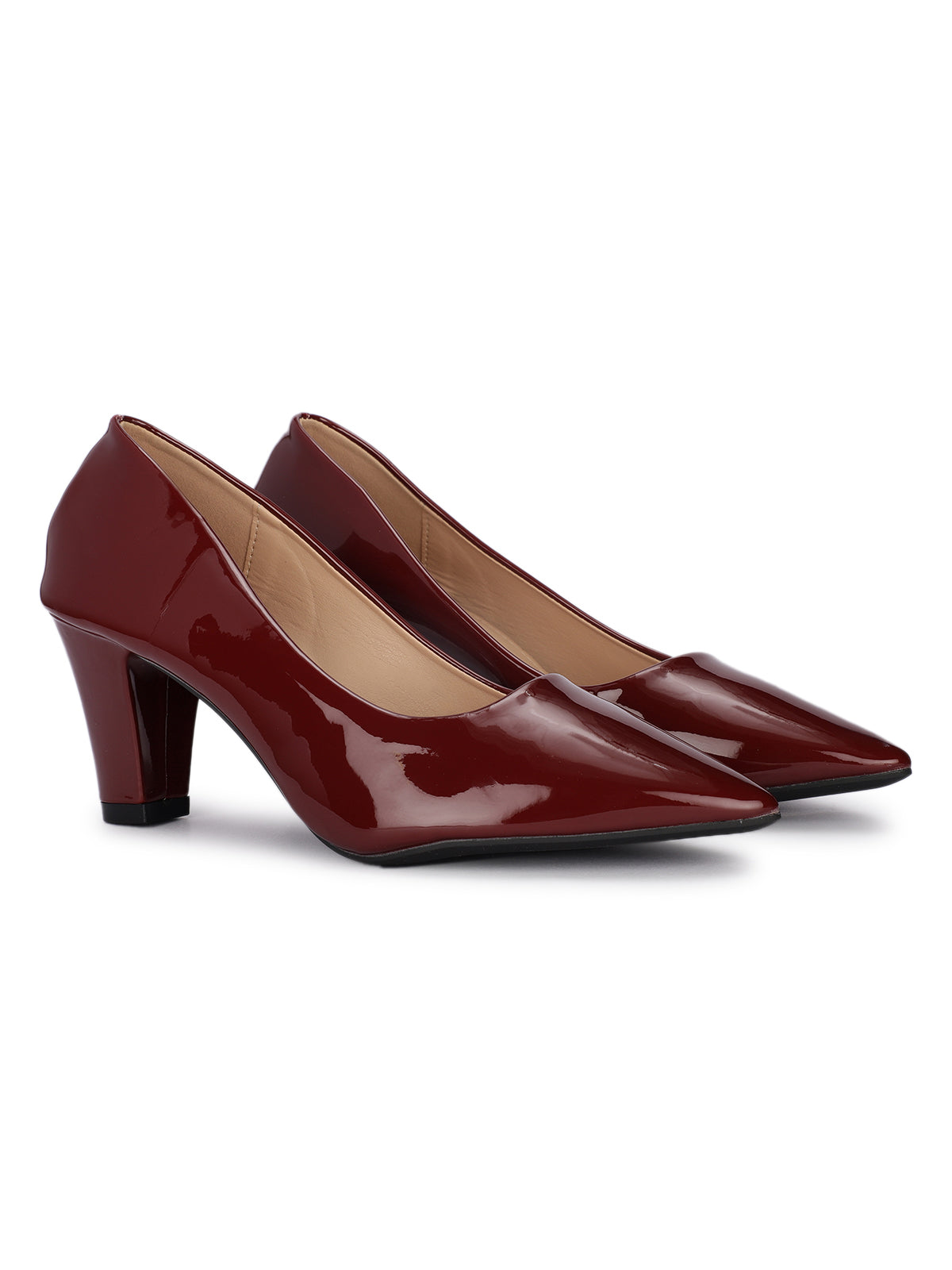 Nuvina Patent Block Heel Stilettoes