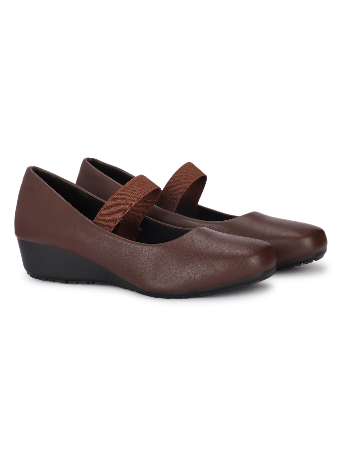 Kyra Elastic Strap Wedge Ballerinas