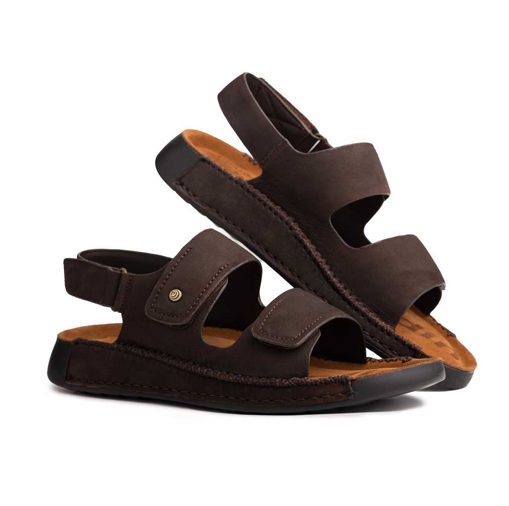 Double Strap Nubuck Leather Sandals