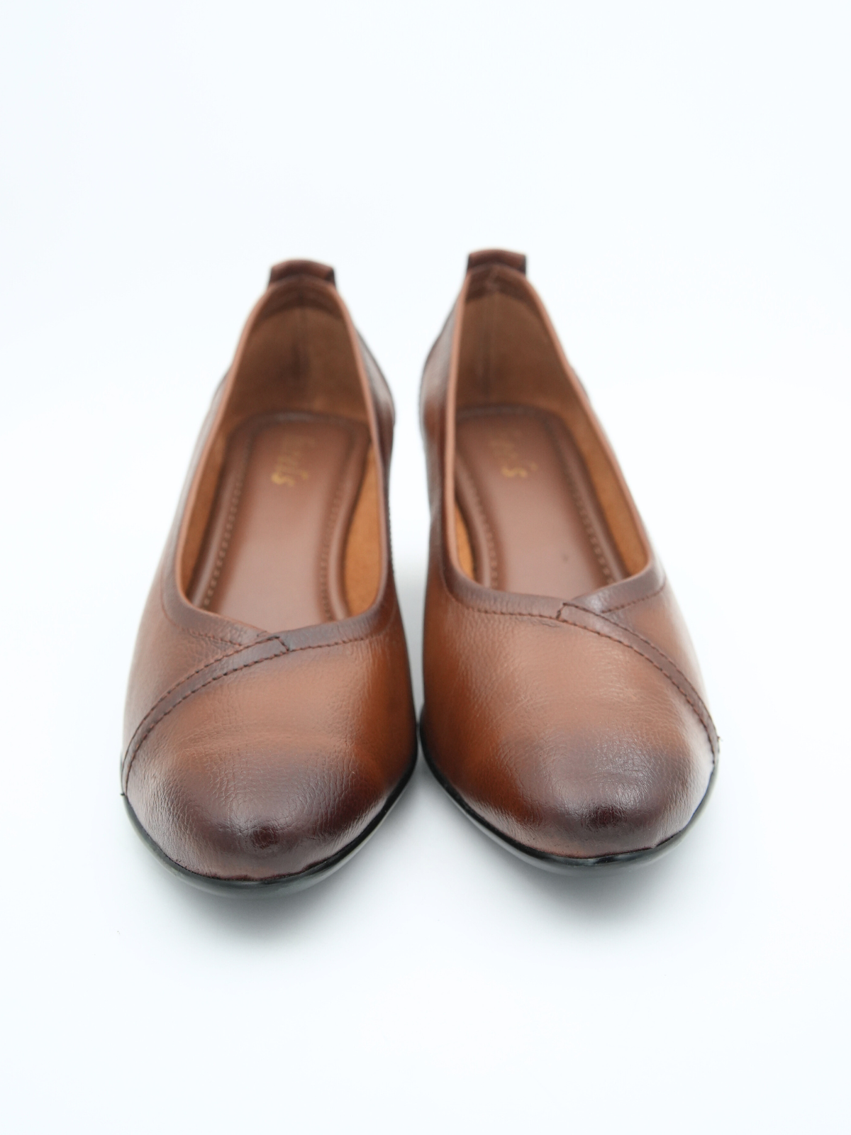Olivia Leather Classic Block Heel Pumps