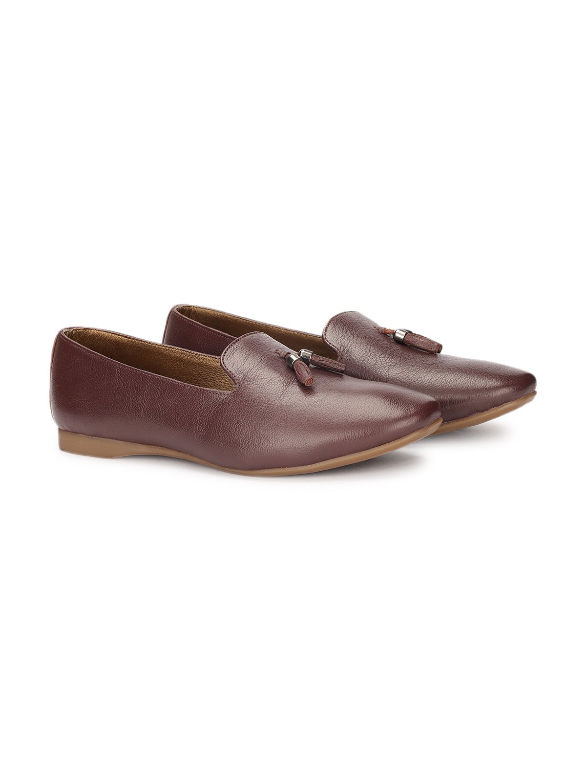 Clinton Leather Tassel Cushioned Loafers