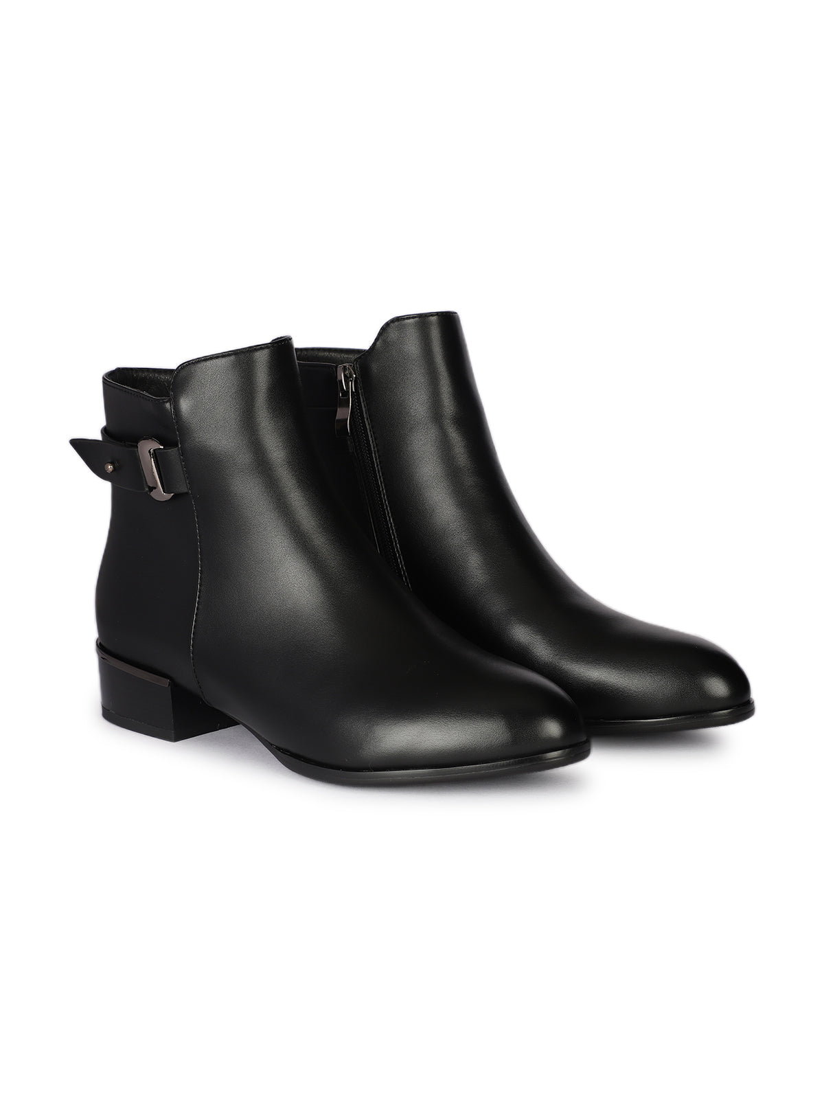 La Divina Premium Winter Ankle Low Heel Boots