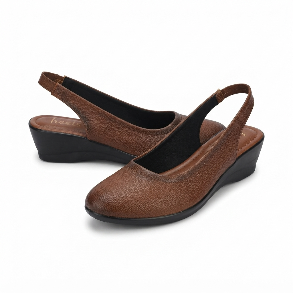 Marcia Leather Slingback Wedge Ballerinas