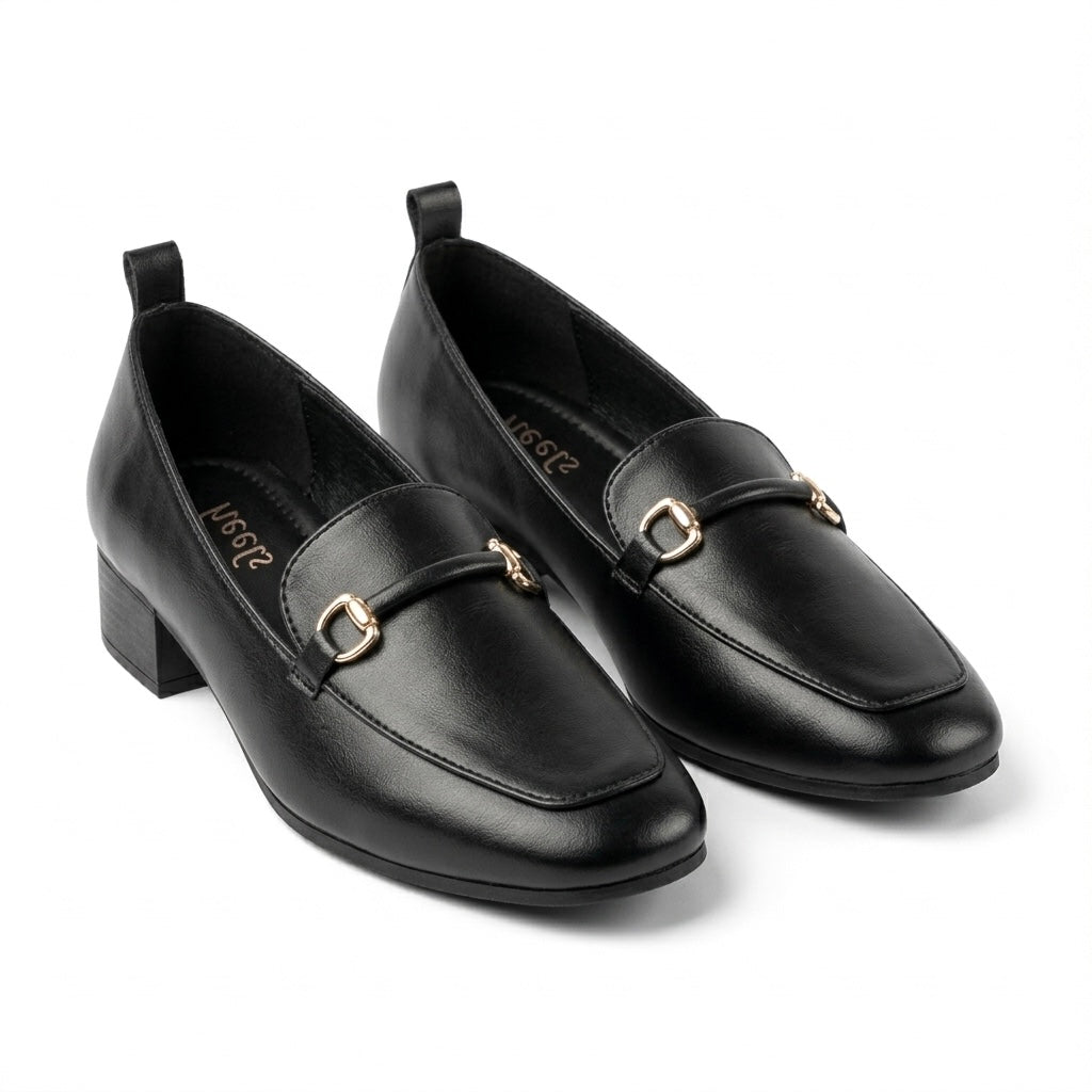 Paris Buckled Mid Heel Formal Loafers