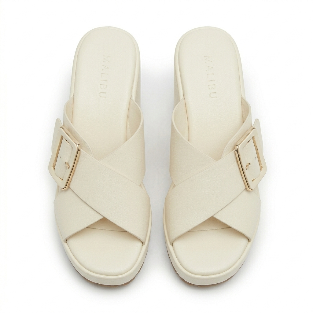 Nysa Chunky Platform Cross Peep Toe Block Heels - The Heels India