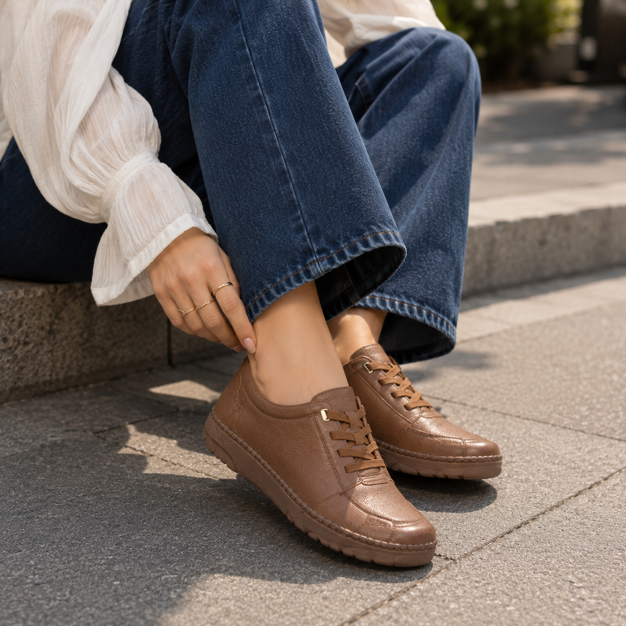 Bianca Premium Leather Comfort Derby Lace Loafers