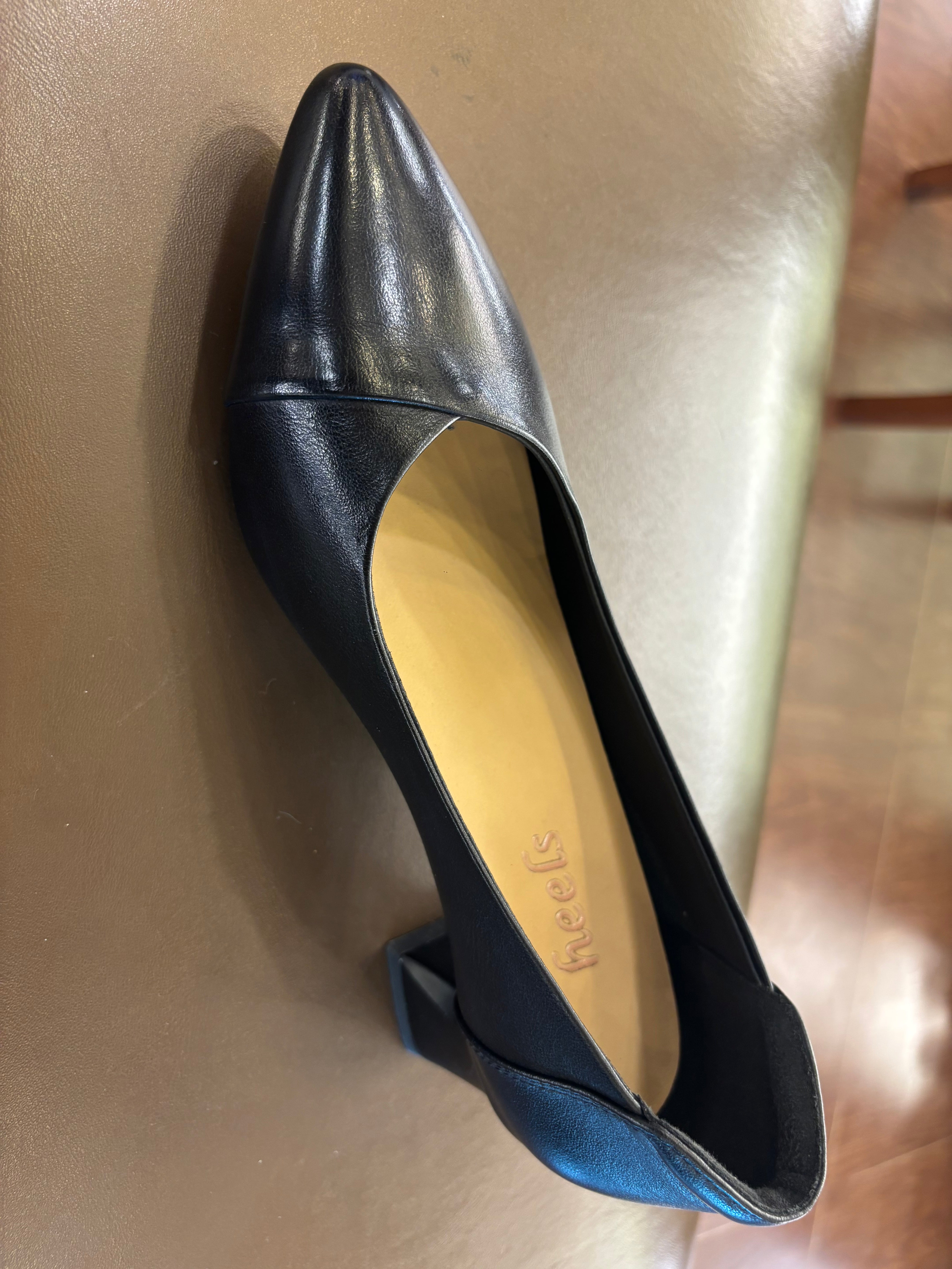 Emma Premium Leather Block Heel Pumps