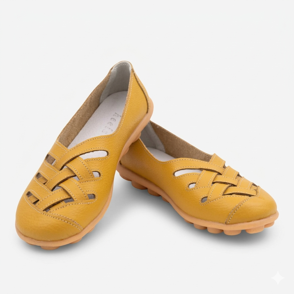 Zuri Criss Cross Comfort Leather Loafers - The Heels India
