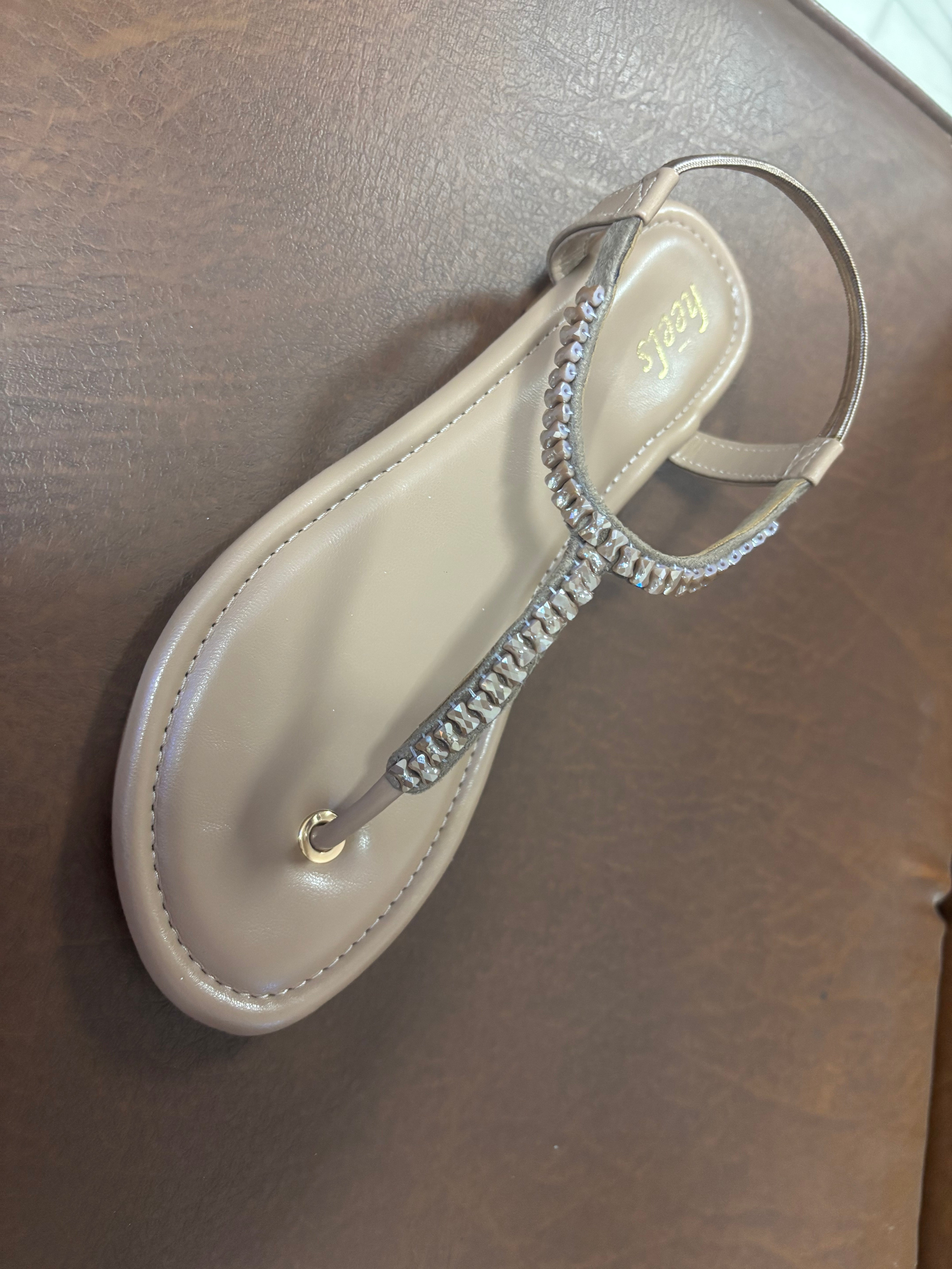 Renessa Embellished Back Elastic Flat Everyday Sandals