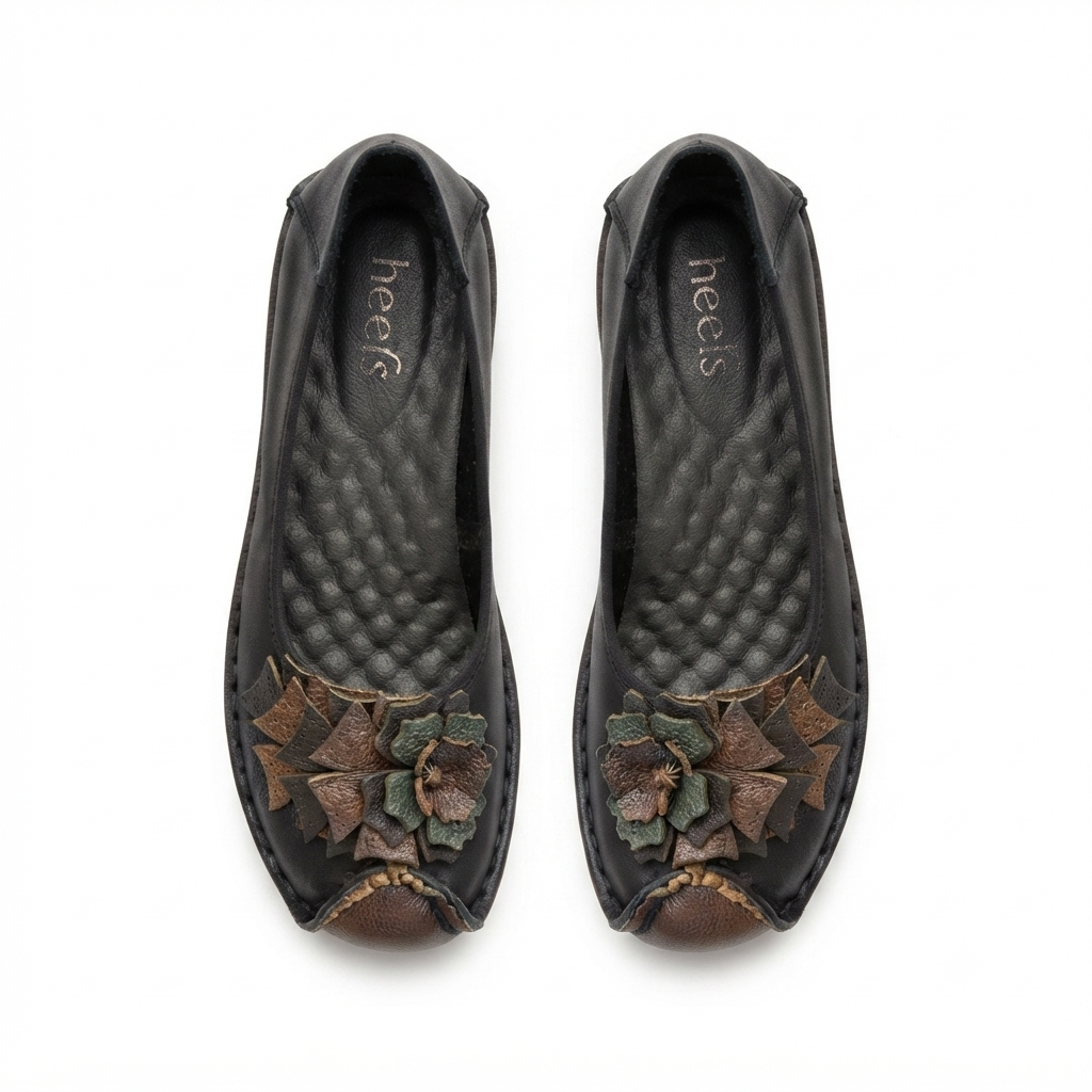 Flora 5.0 Premium Leather Cushioned Ballerinas