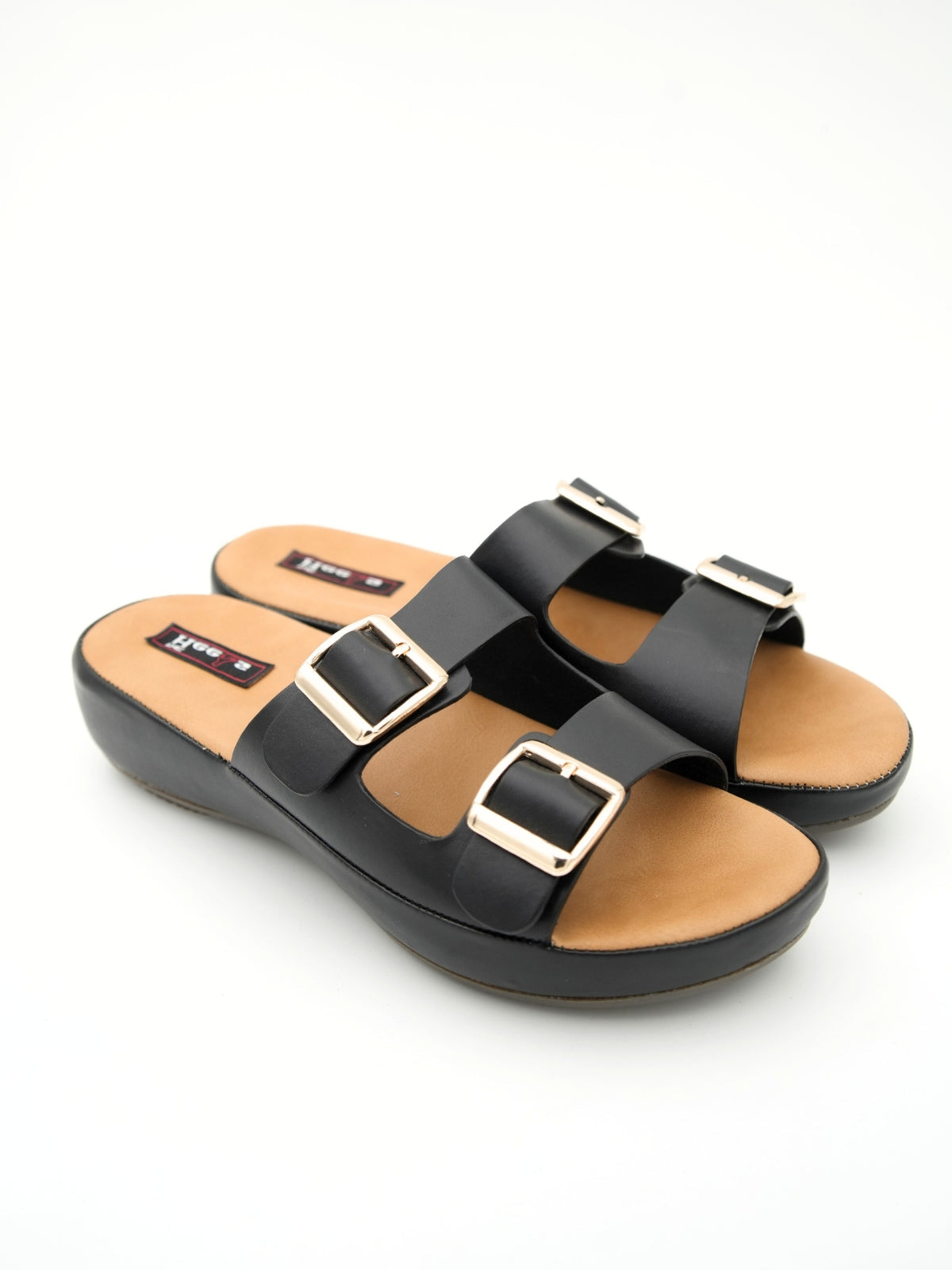 Zoe Double Strap Cushioned Sliders - The Heels India