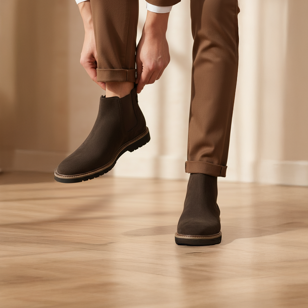 Leister Premium Suede Leather Chelsea Boots