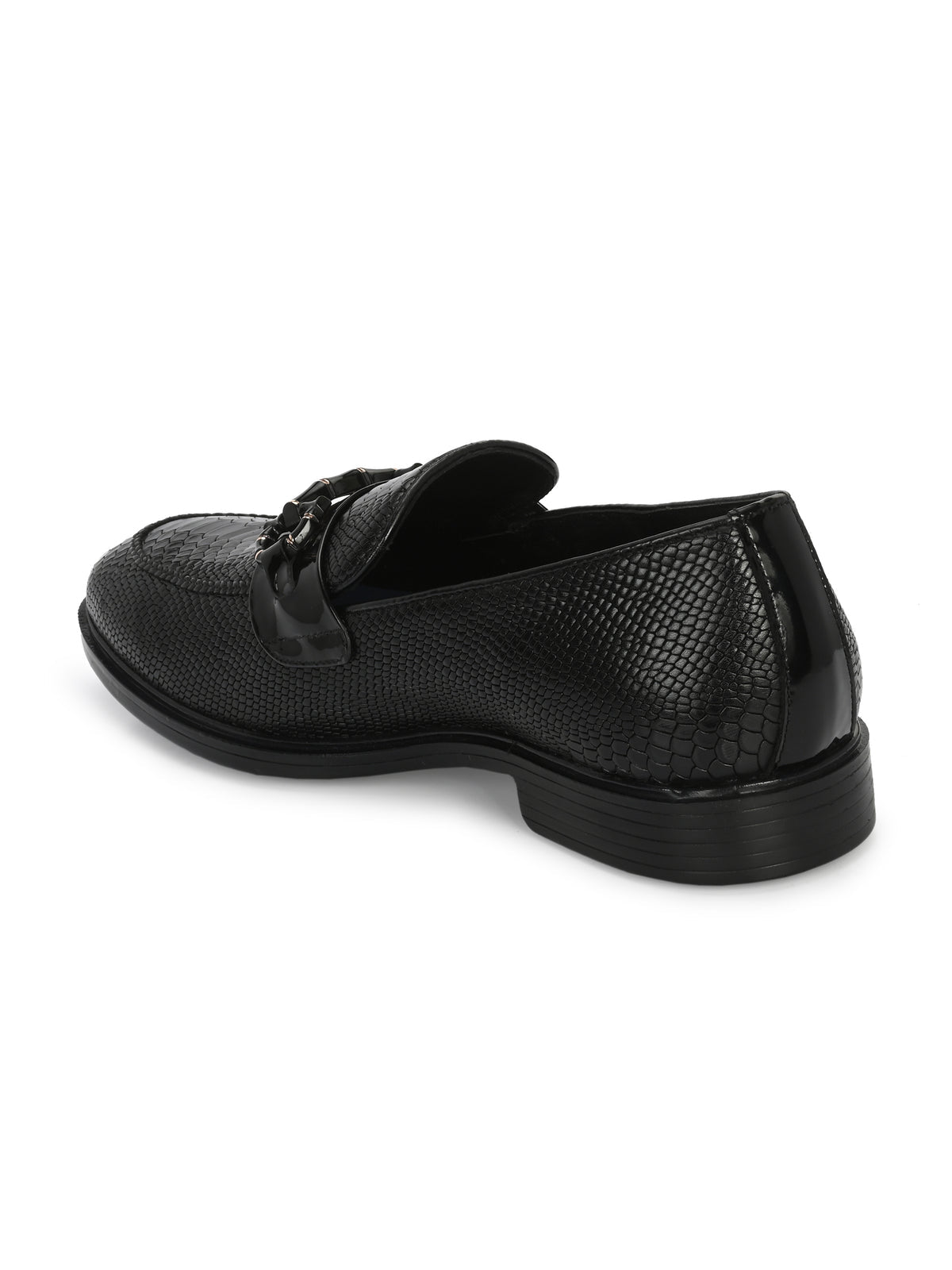 Oliver Textured Leather Buckle Loafers