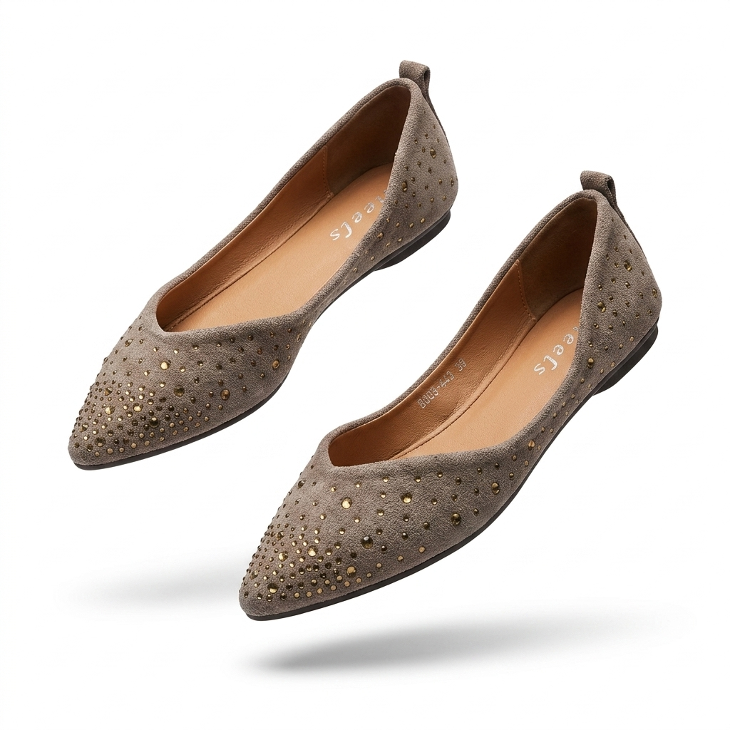 Tamara Bling Flexi Pointed Toe Flat Ballerinas