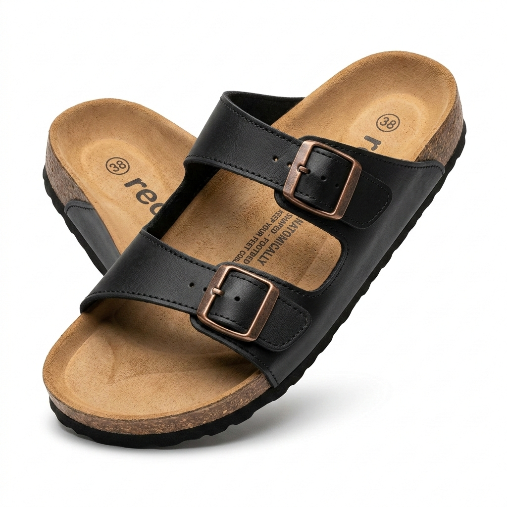 Brianna Double Strap Cork Summer Sliders