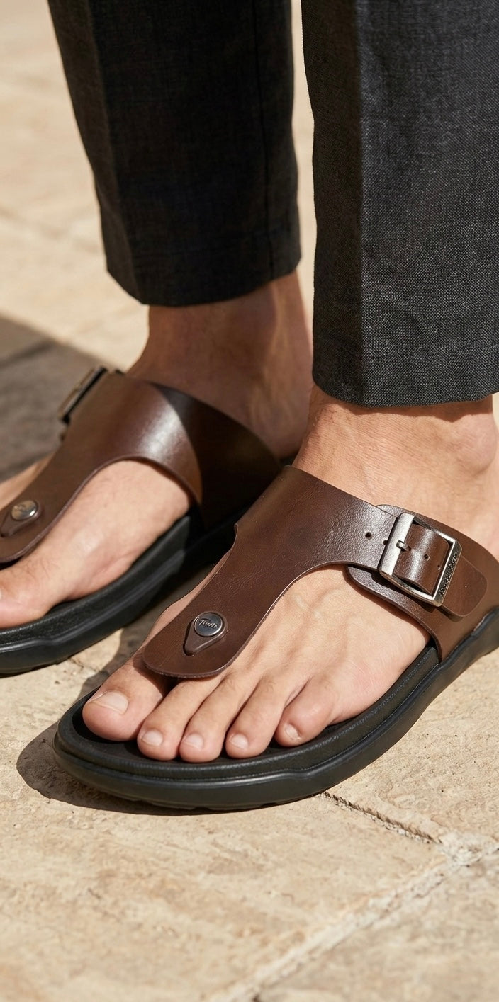 Piquè Leather Cushion Slippers - The Heels India