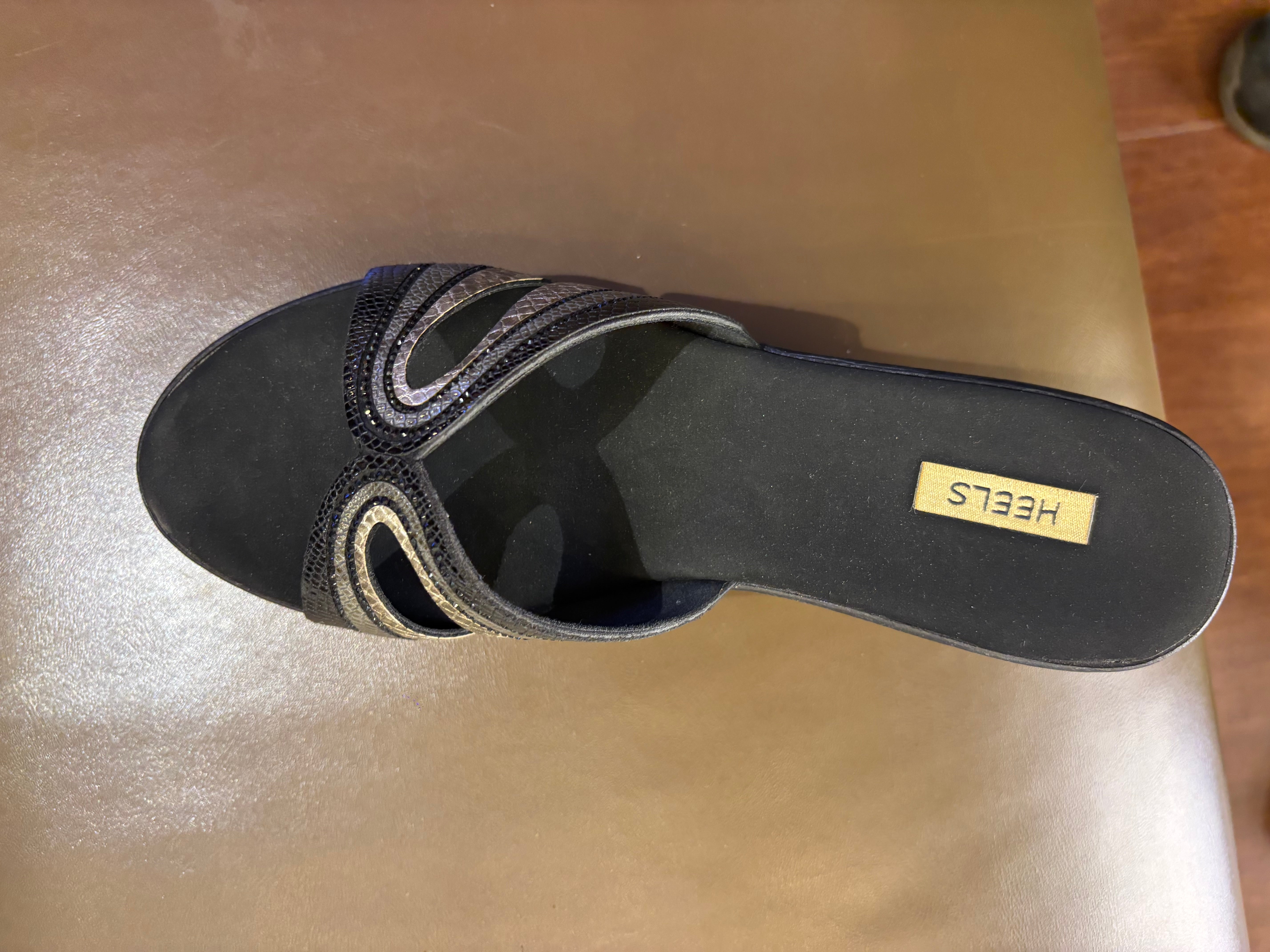 Reina Bling Peep Toe Wedge Heels