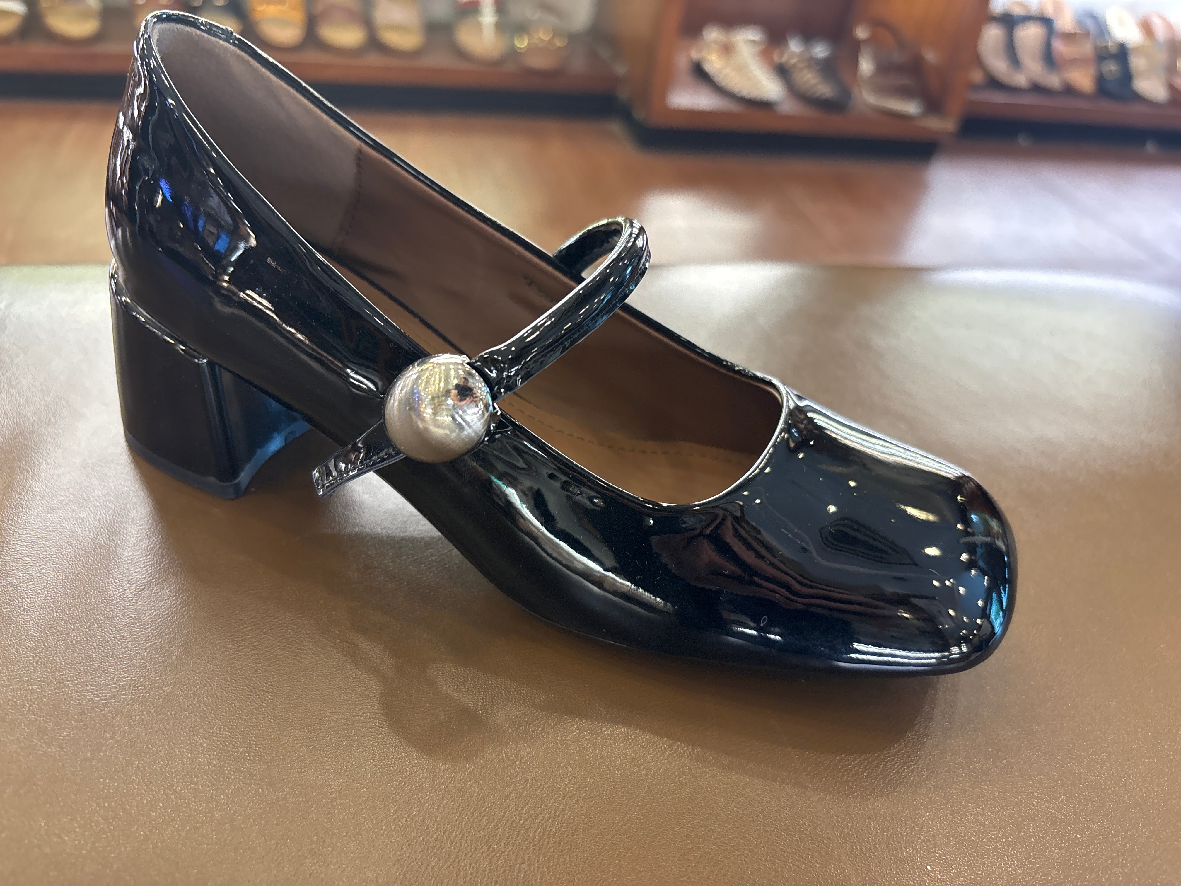 Emma Premium Patent Leather Mary Jane Block Heels