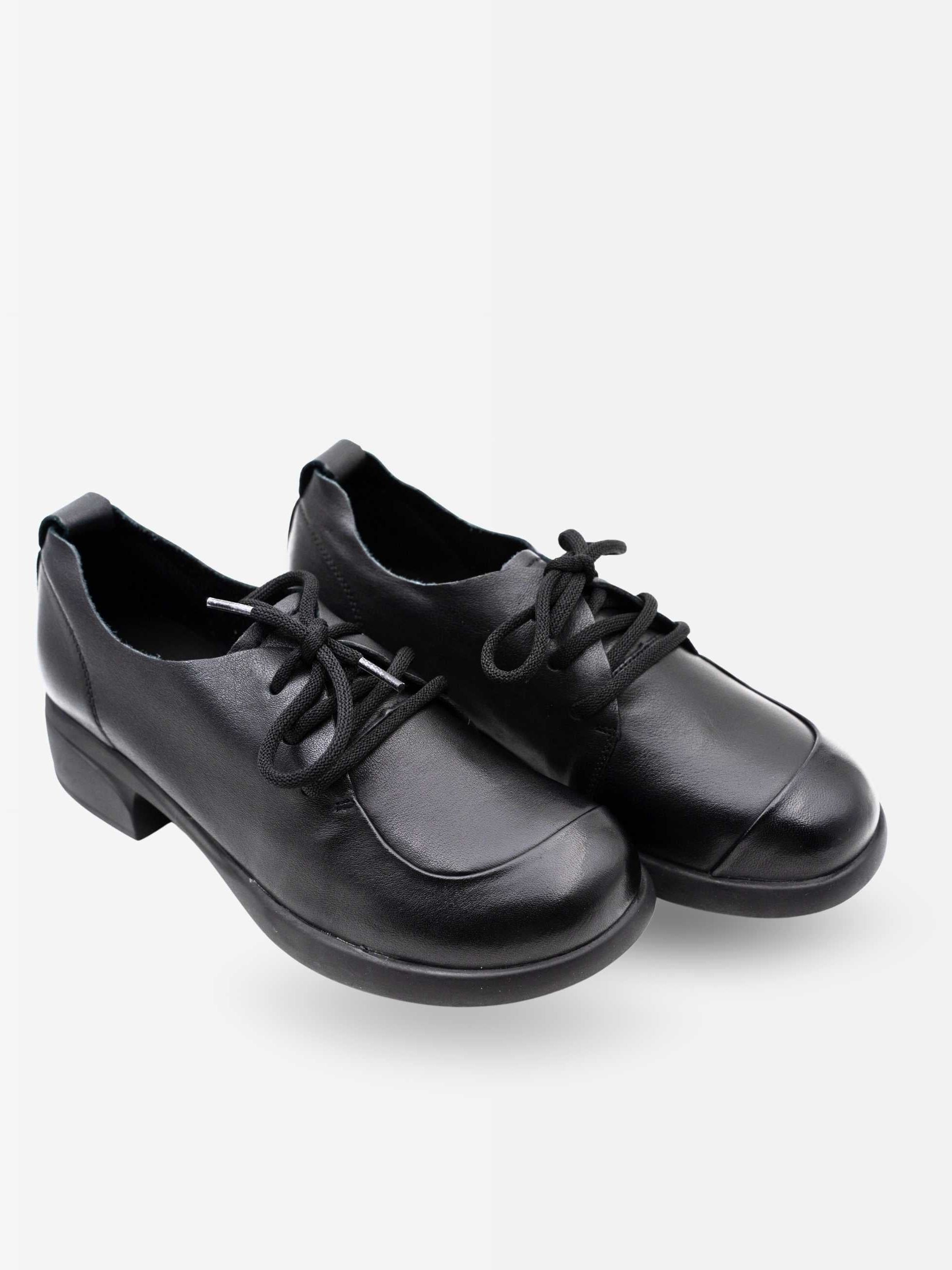 Elle Leather Ankle Derby Shoes