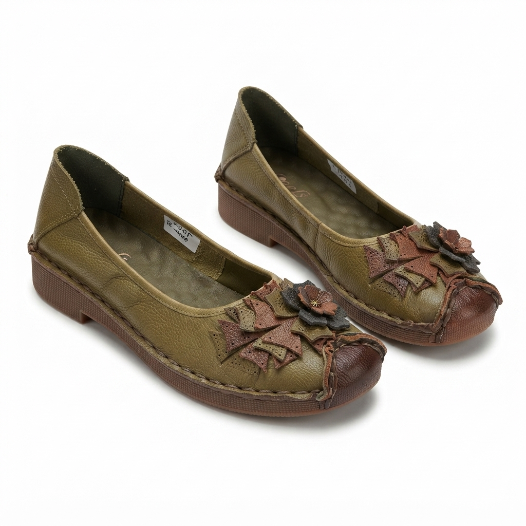 Flora 5.0 Premium Leather Cushioned Ballerinas