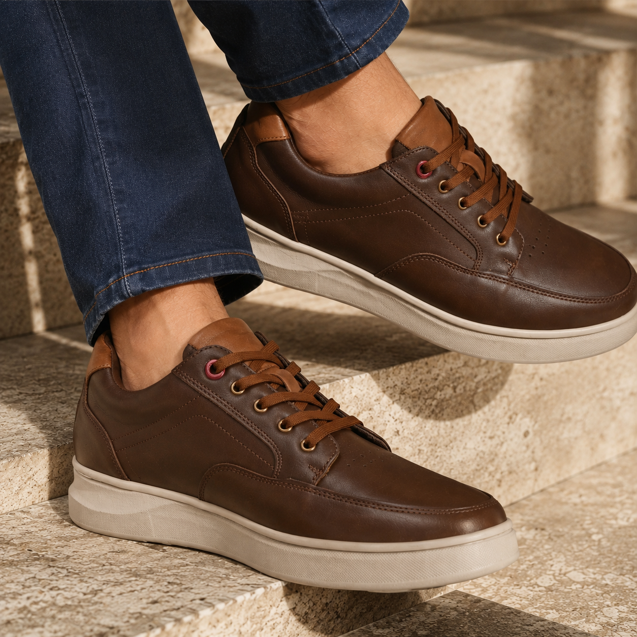 Zero Gravity 2.0 Mateo Leather Lace-up Sneakers - The Heels India