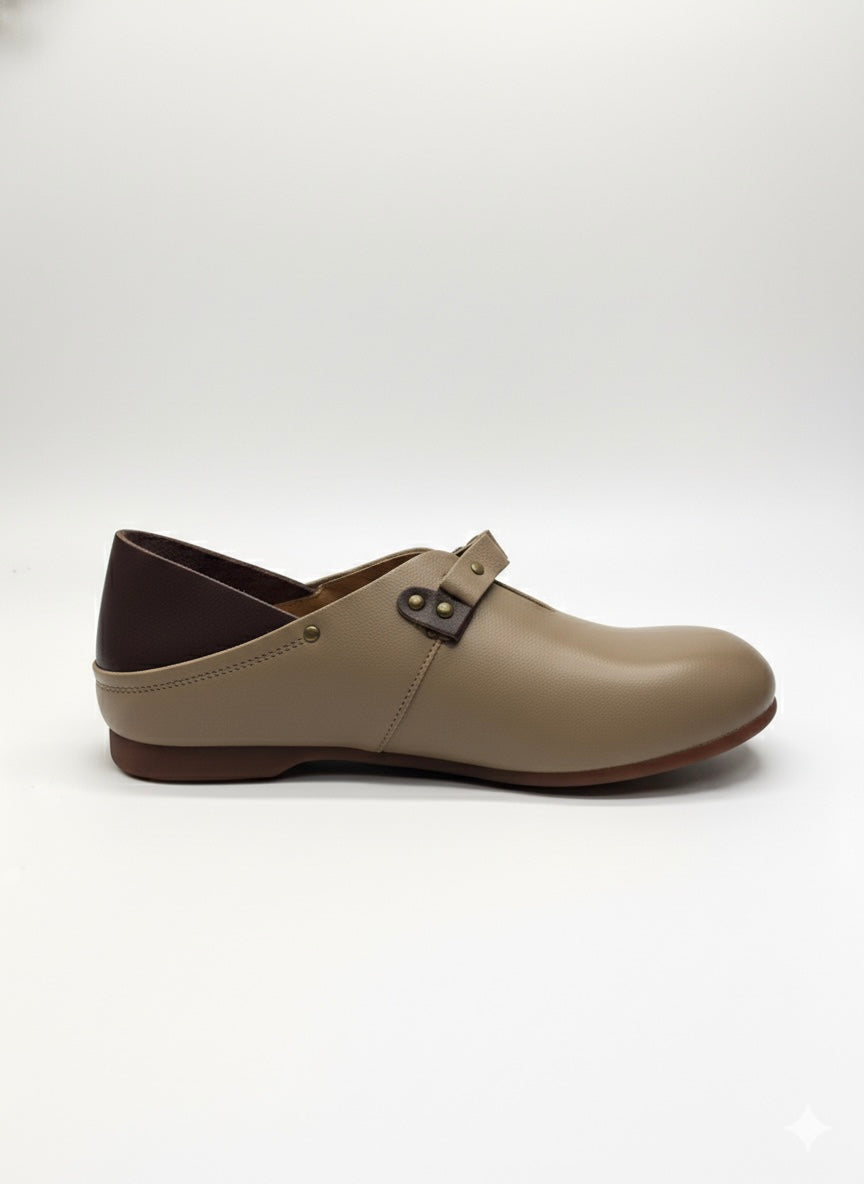 Paola Premium Leather Mid Strap Loafer Shoes