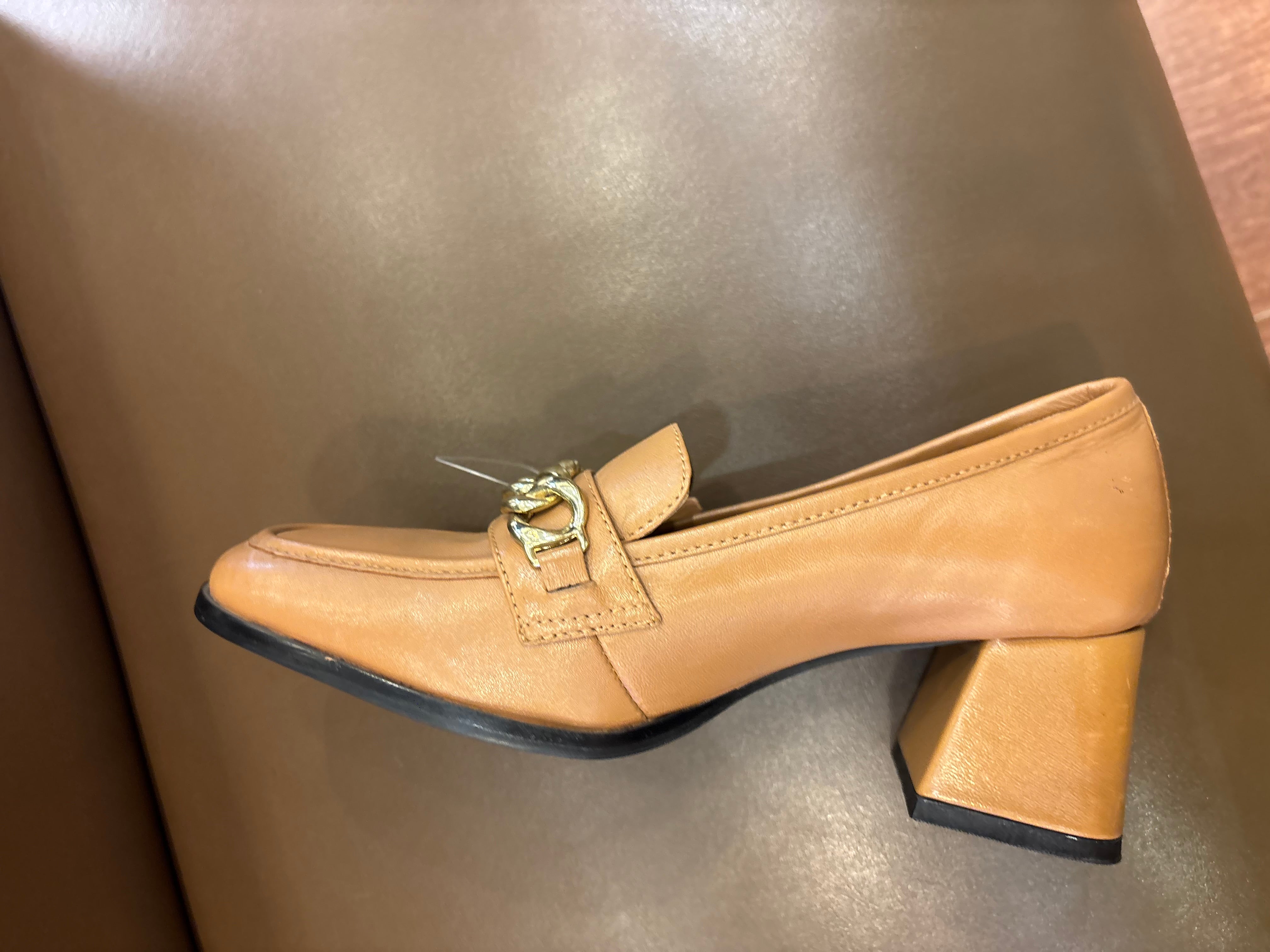 CHIC Premium Leather Block Heel Loafers