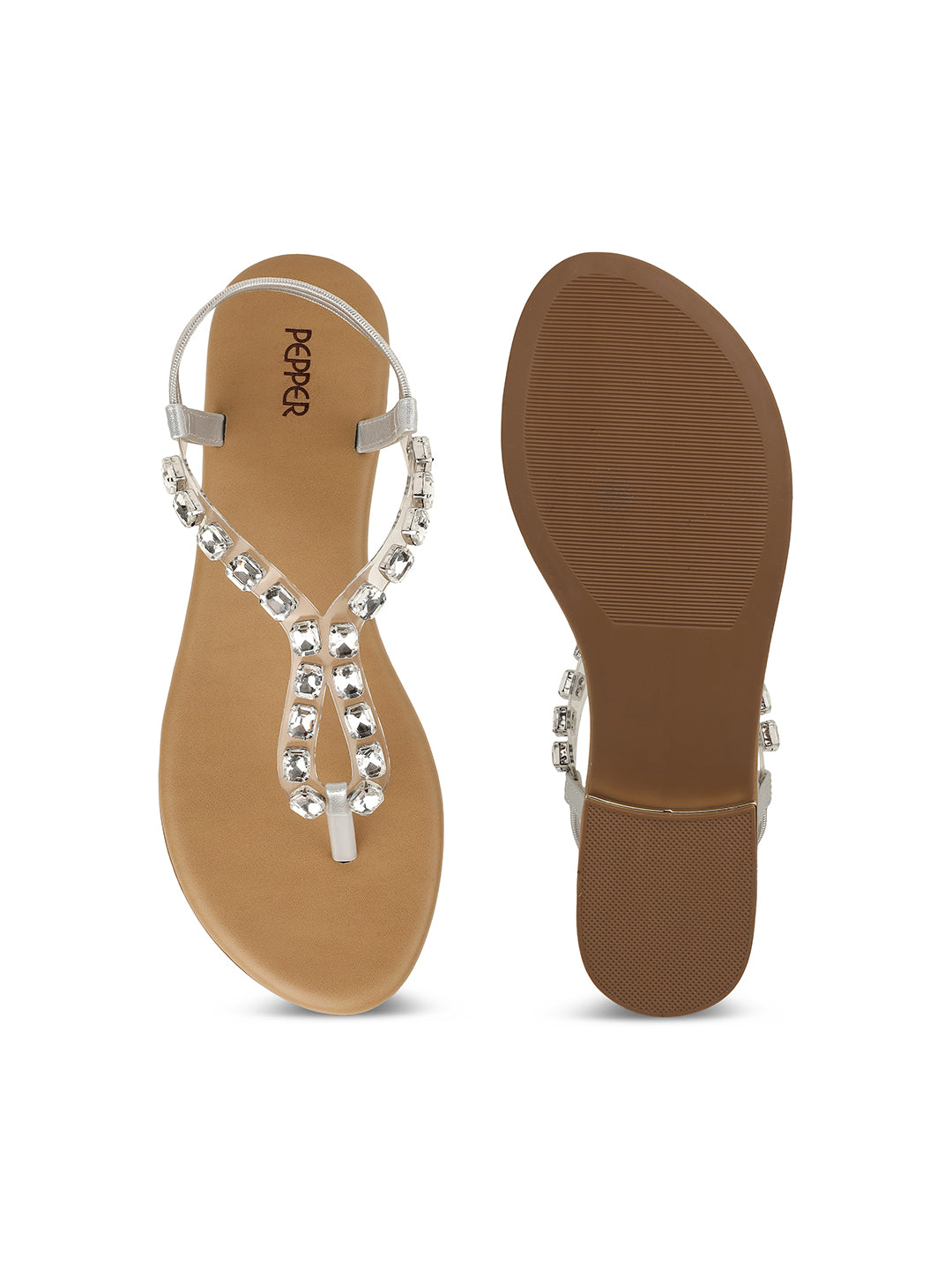 Bella Cushioned Comfort Back Elastic Embellished Sandals