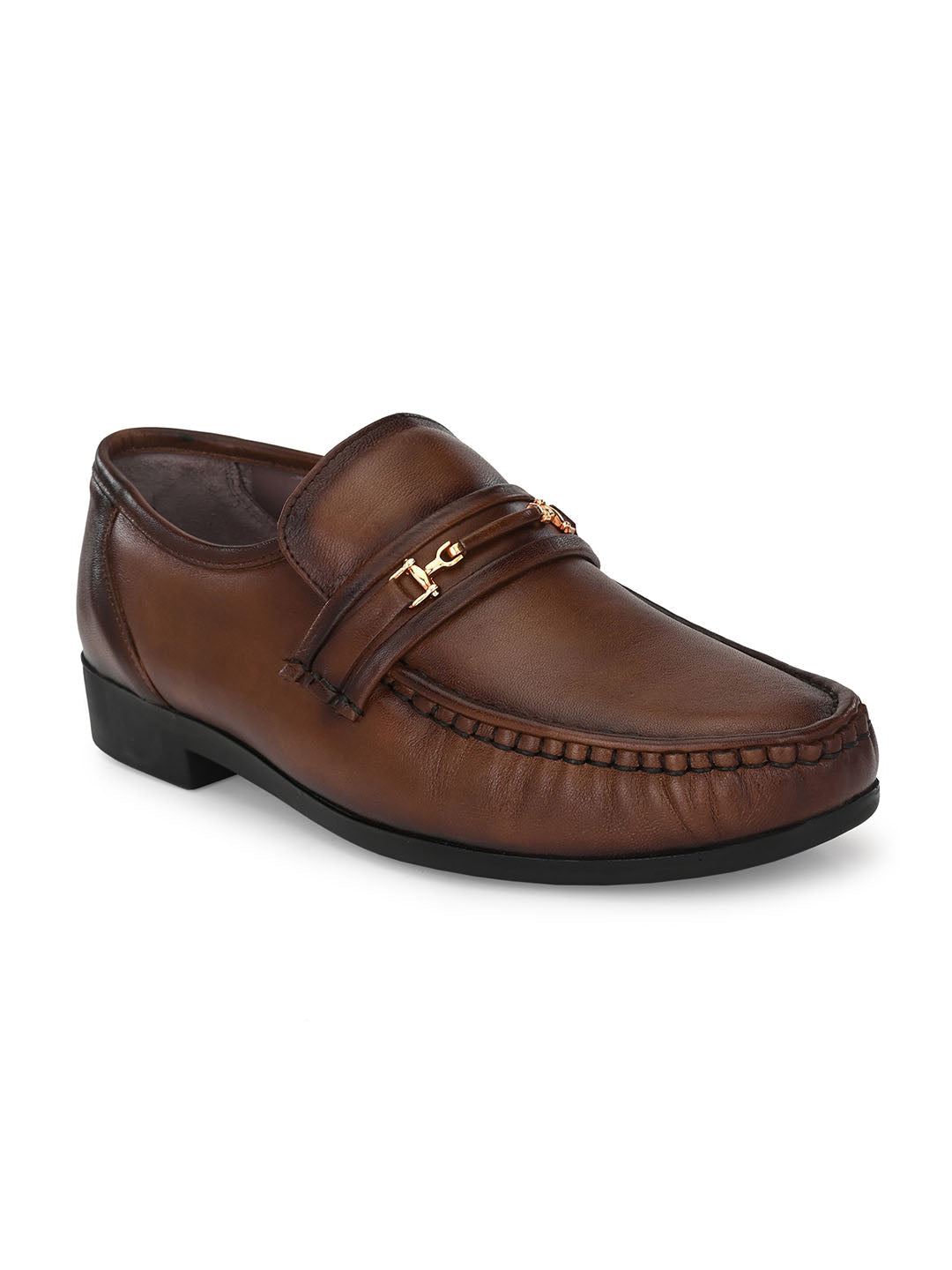 Felix Buckle Leather Cushion Loafers - The Heels India