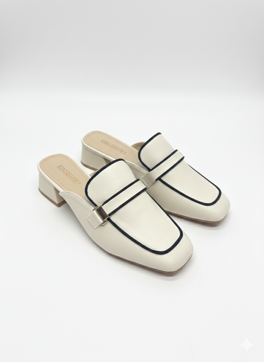 Antoine Premium Back Open Block Heel Mules - The Heels India