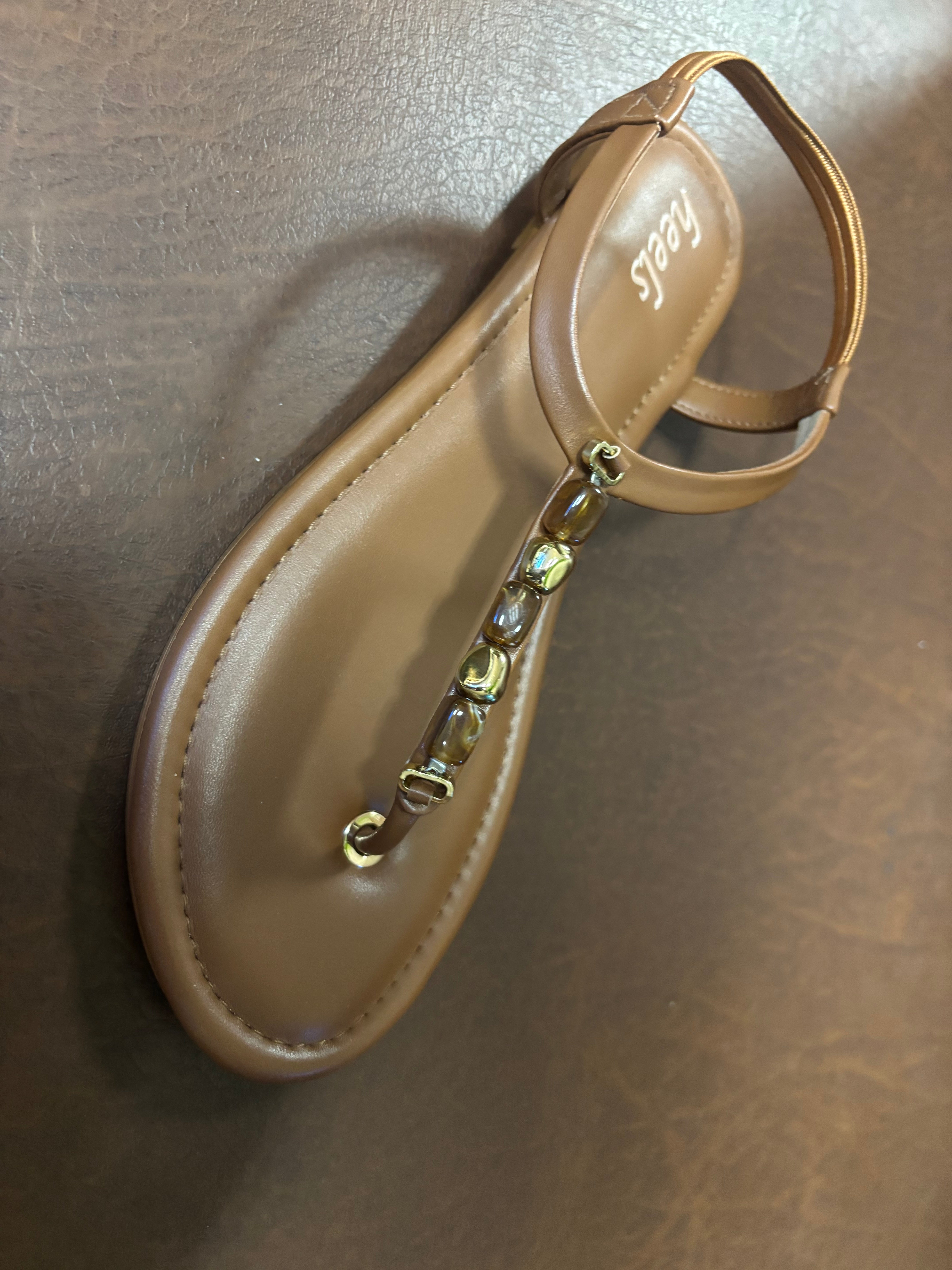 Kia Cushioned Back Elastic Embellished Sandals