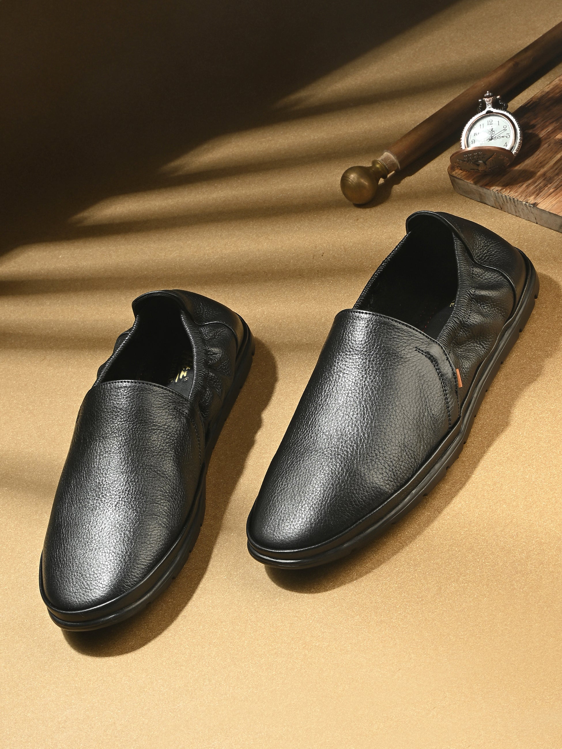 Urban Leather Back Elastic Slip Ons