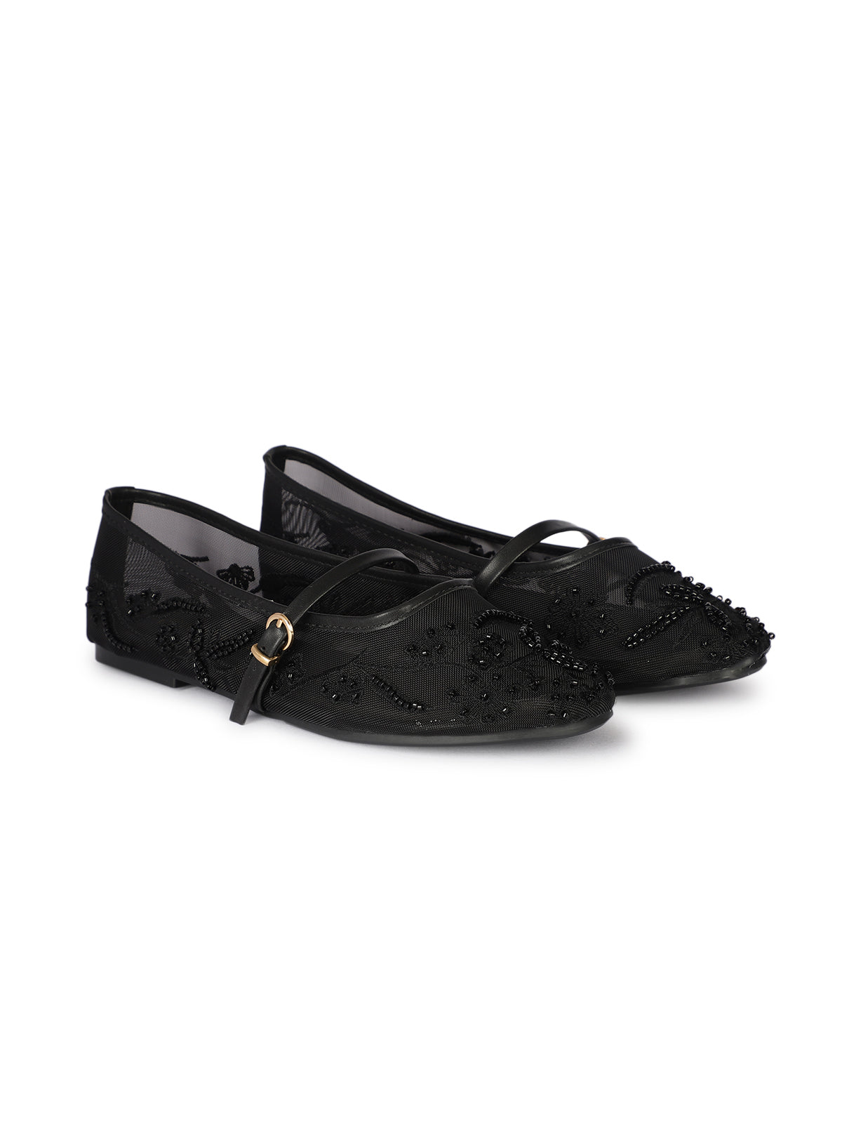Kresha Premium Embellished Flat Mary Jane Ballerinas